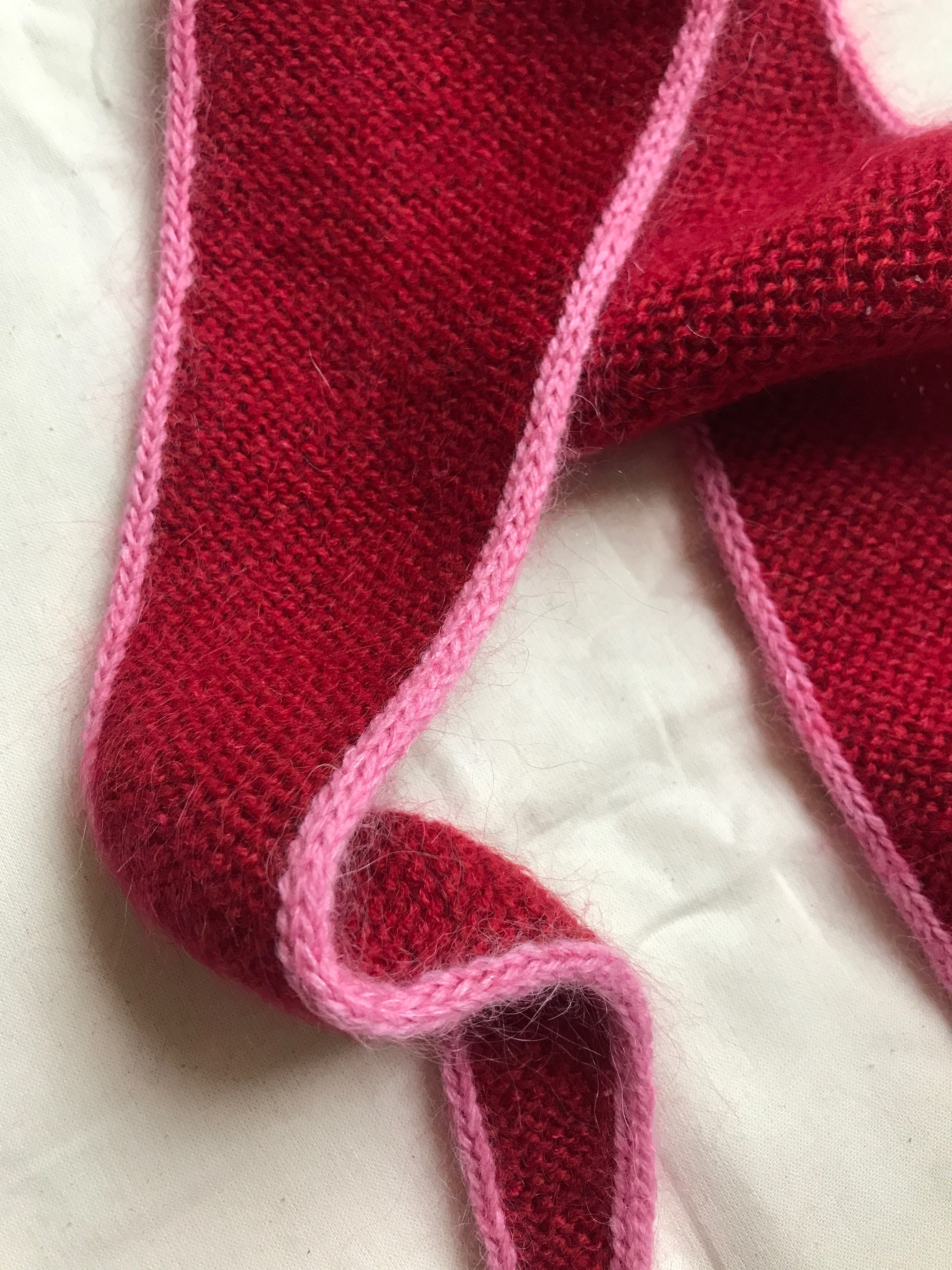 Mohair scarf (Red/pink)