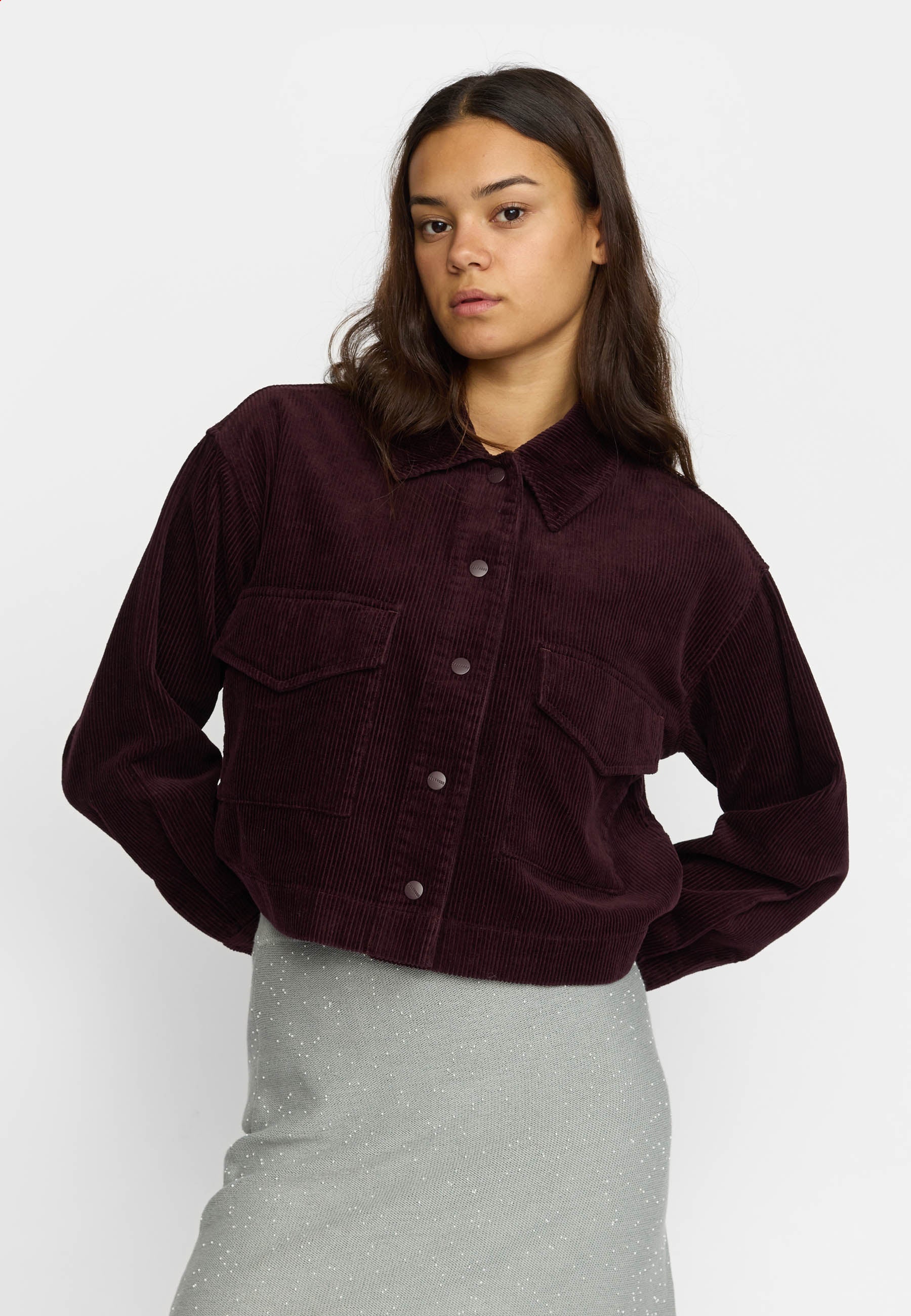 Cropped shirt - Burgundy