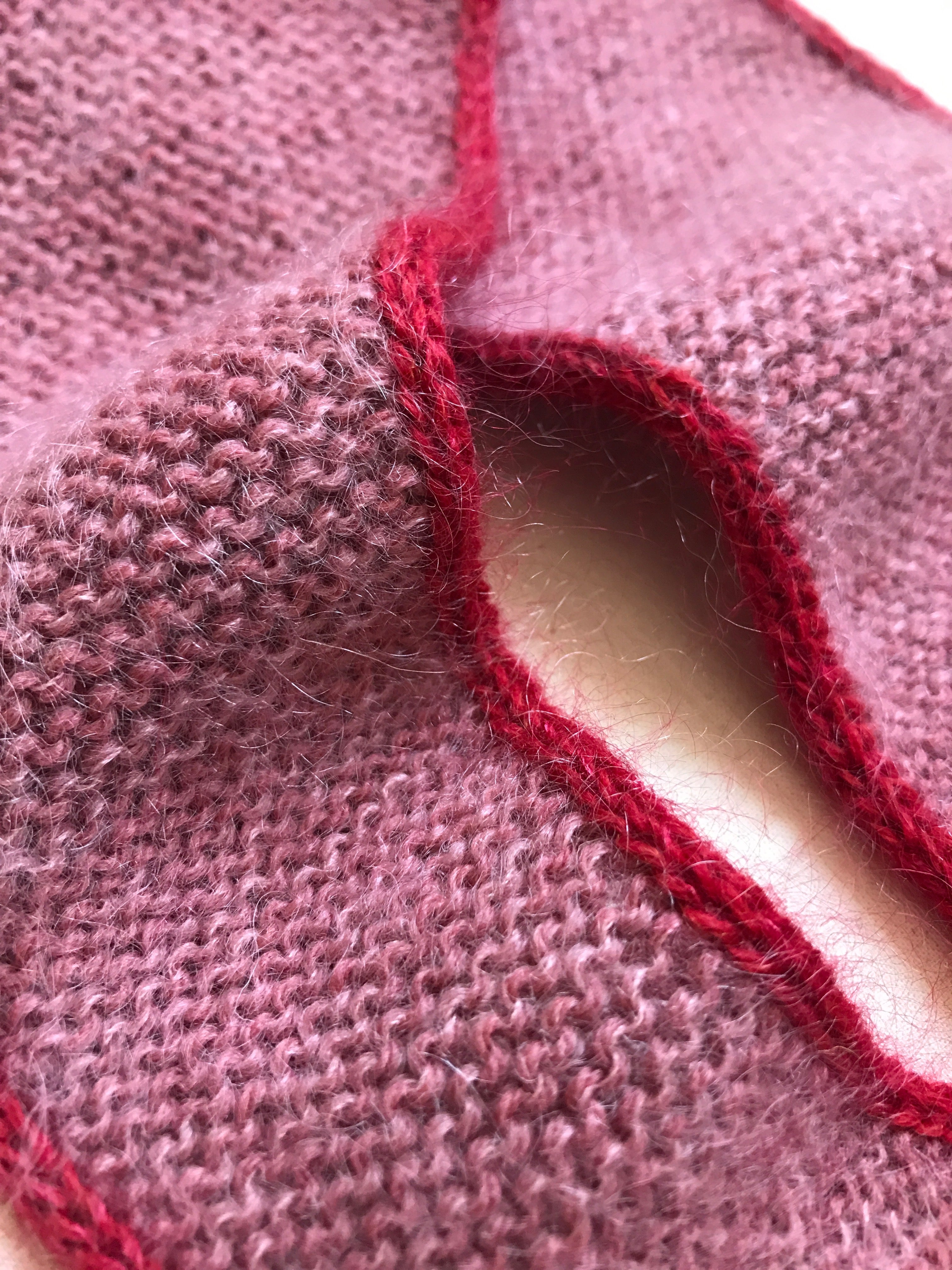 Mohair scarf (Strawberry/Cherry)