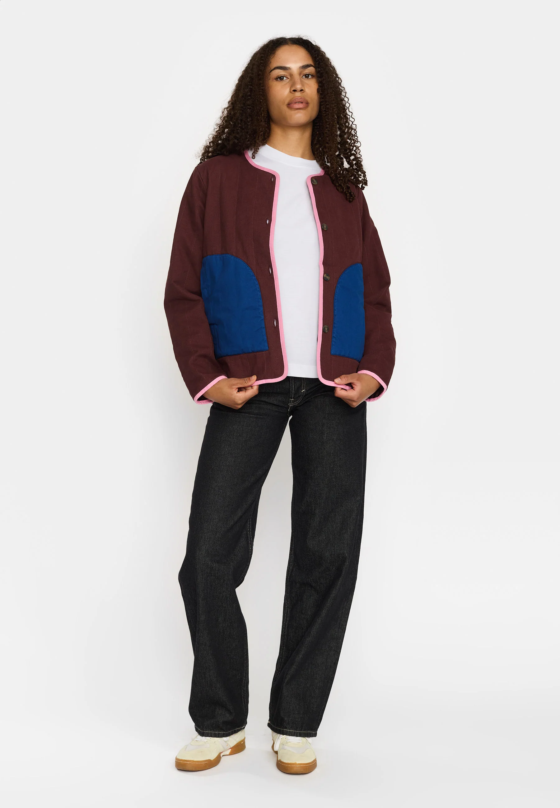 Quilted jacket, burgundy
