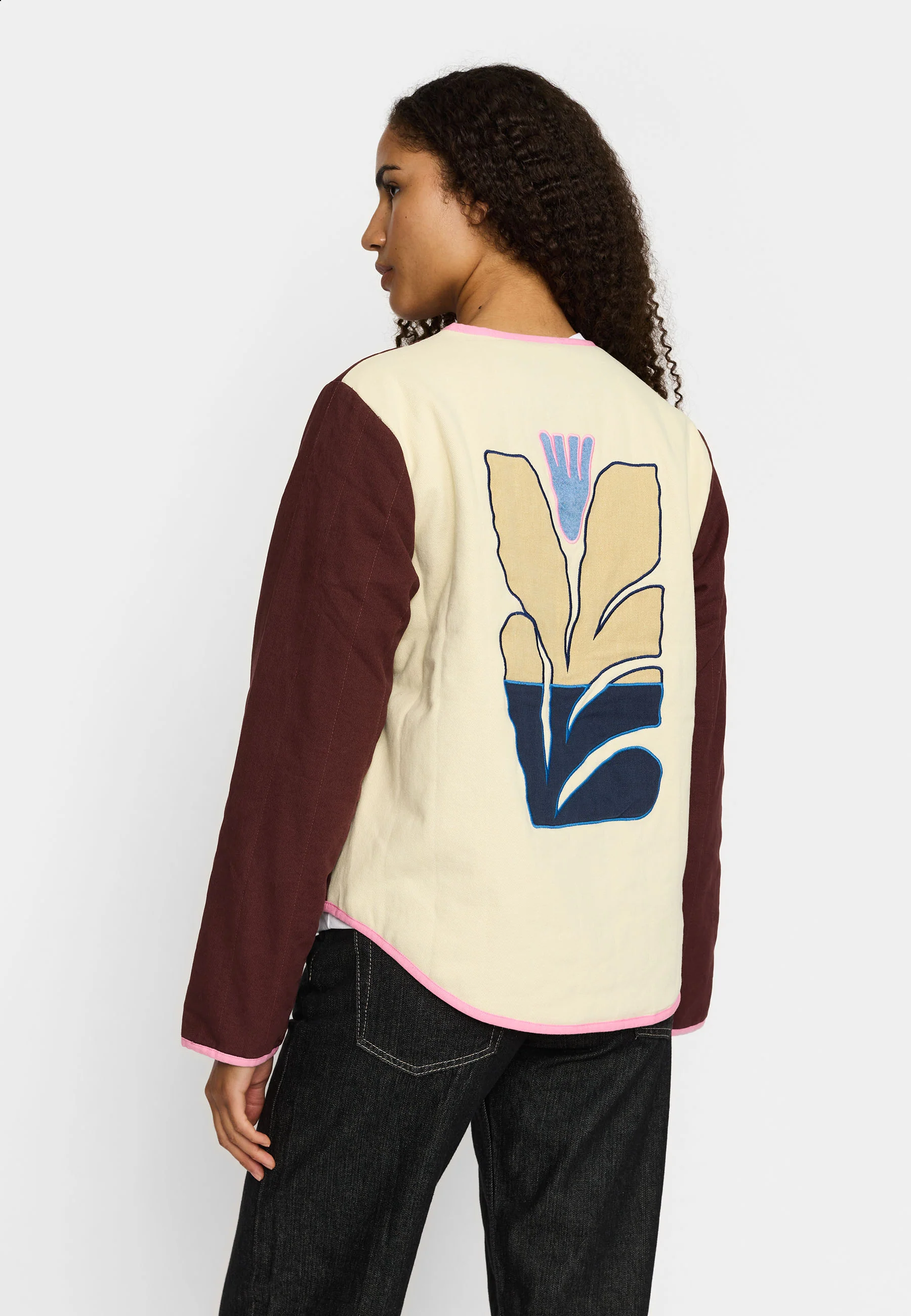 Quilted jacket, burgundy