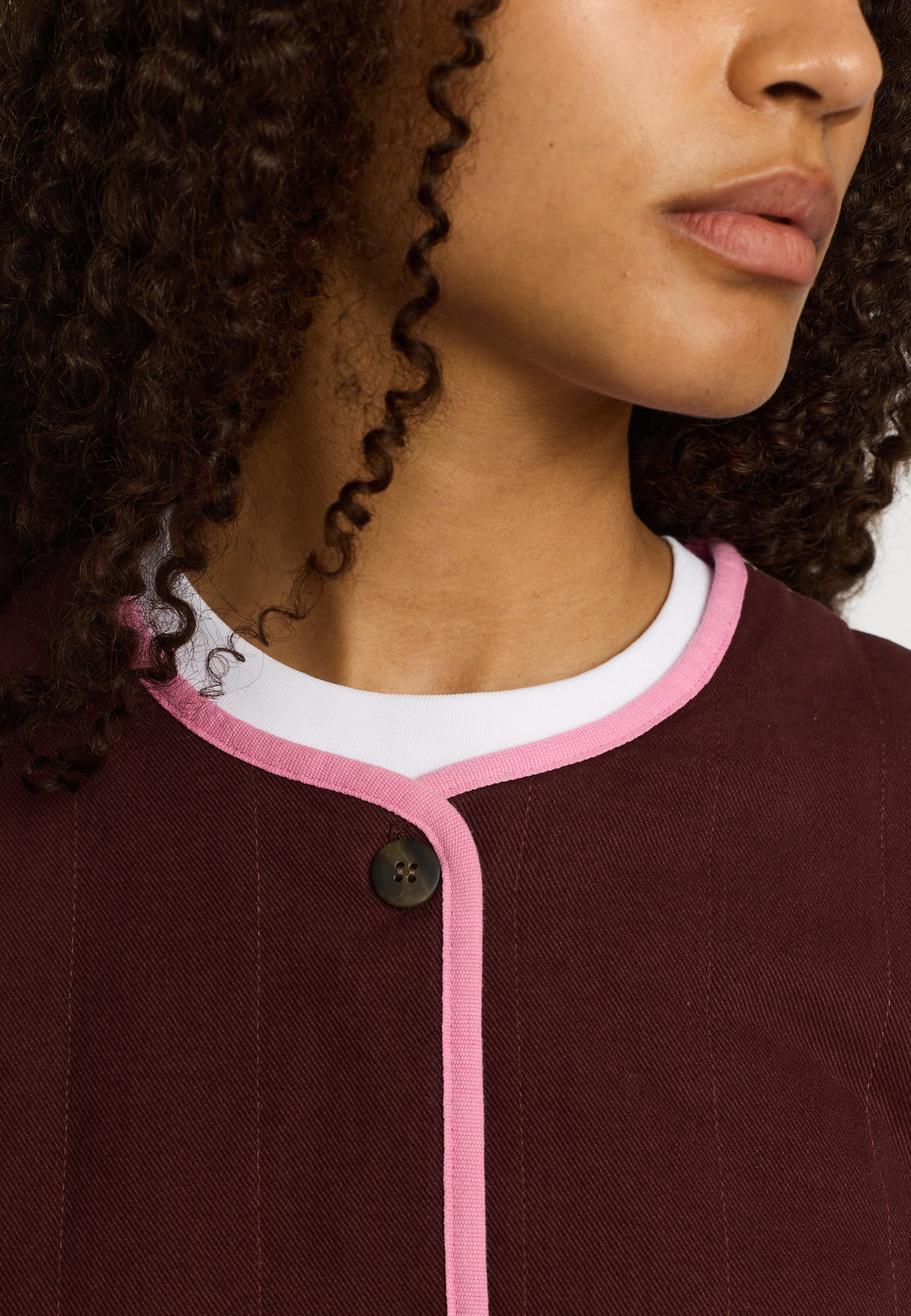 Quilted jacket, burgundy