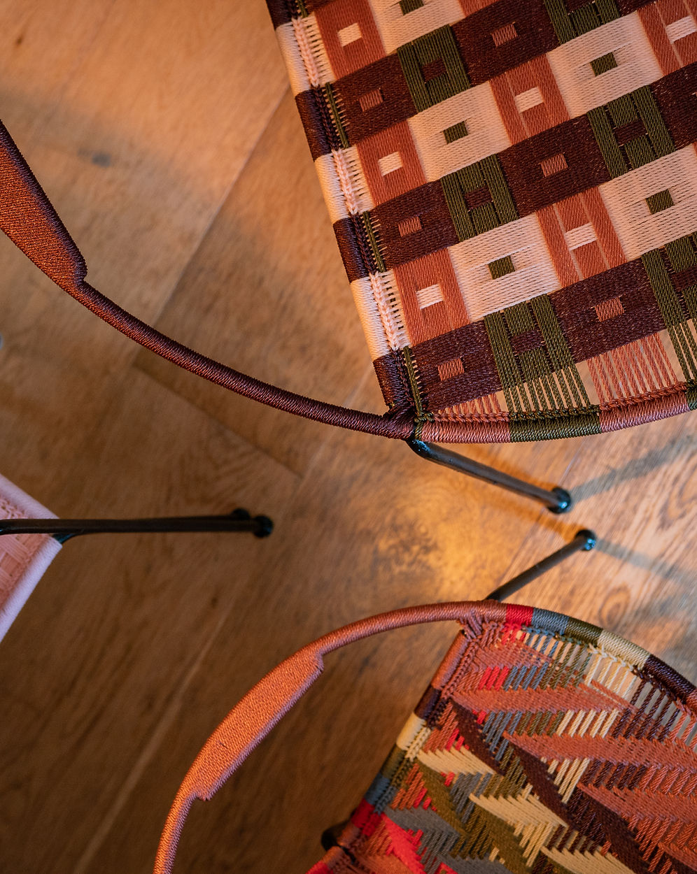 SUZANNE Lænestol - Brown/Pale pink/Khaki