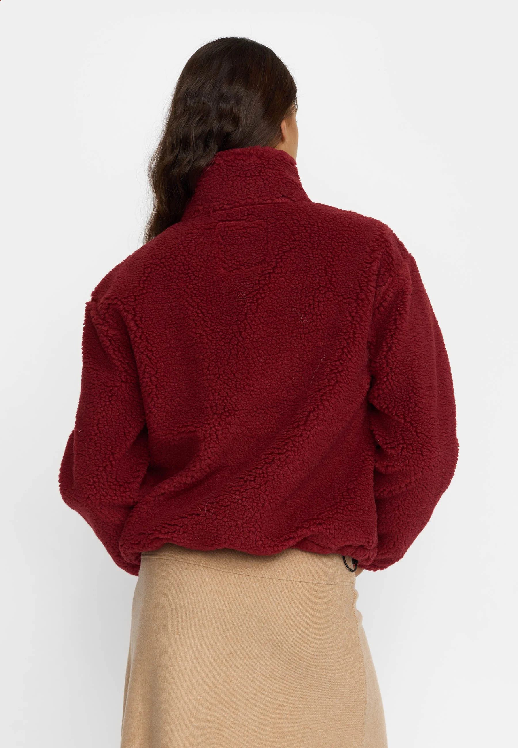 Pocket teddy jacket - Burgundy