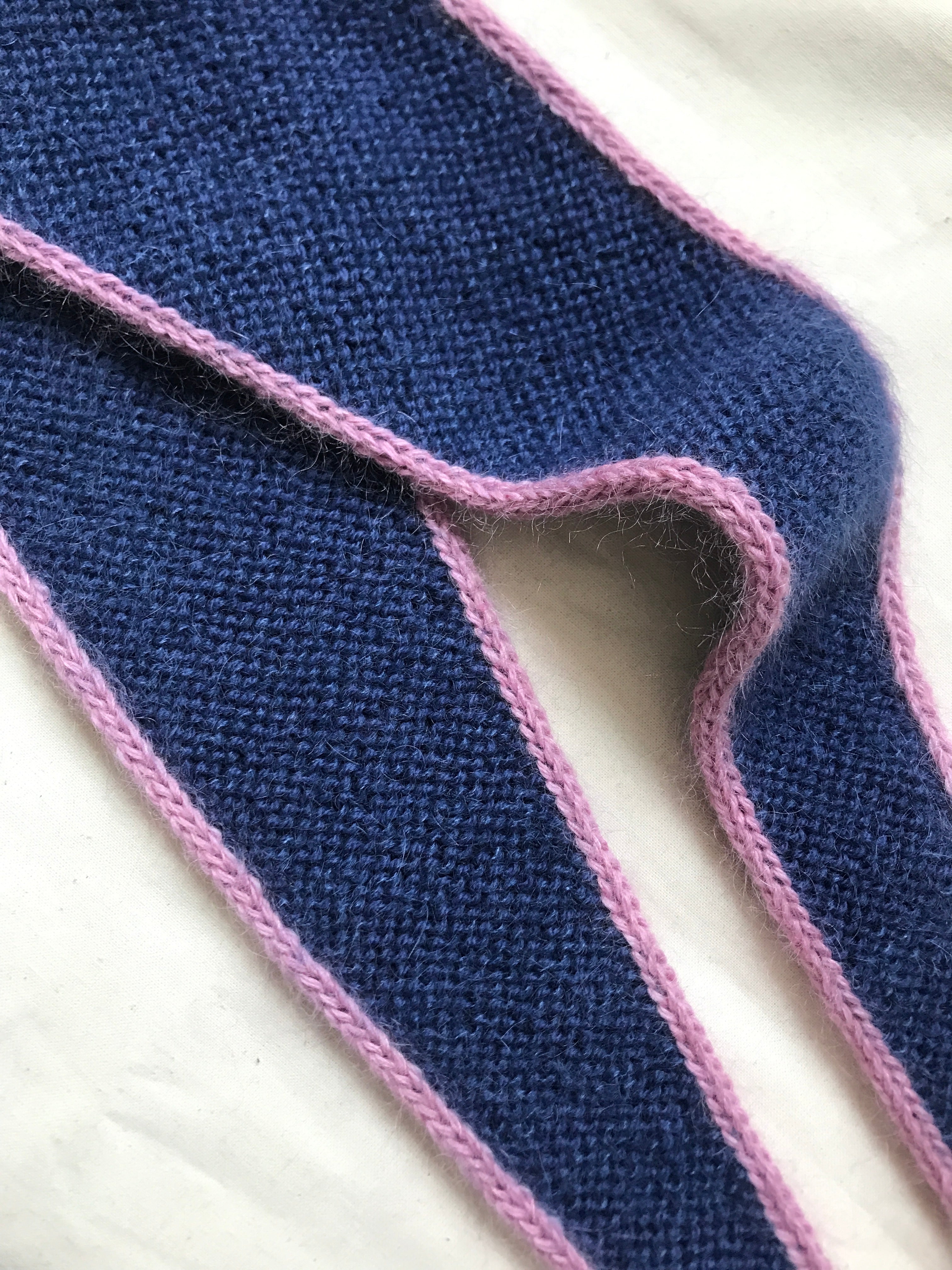 Mohair scarf (Indigo/Peony)