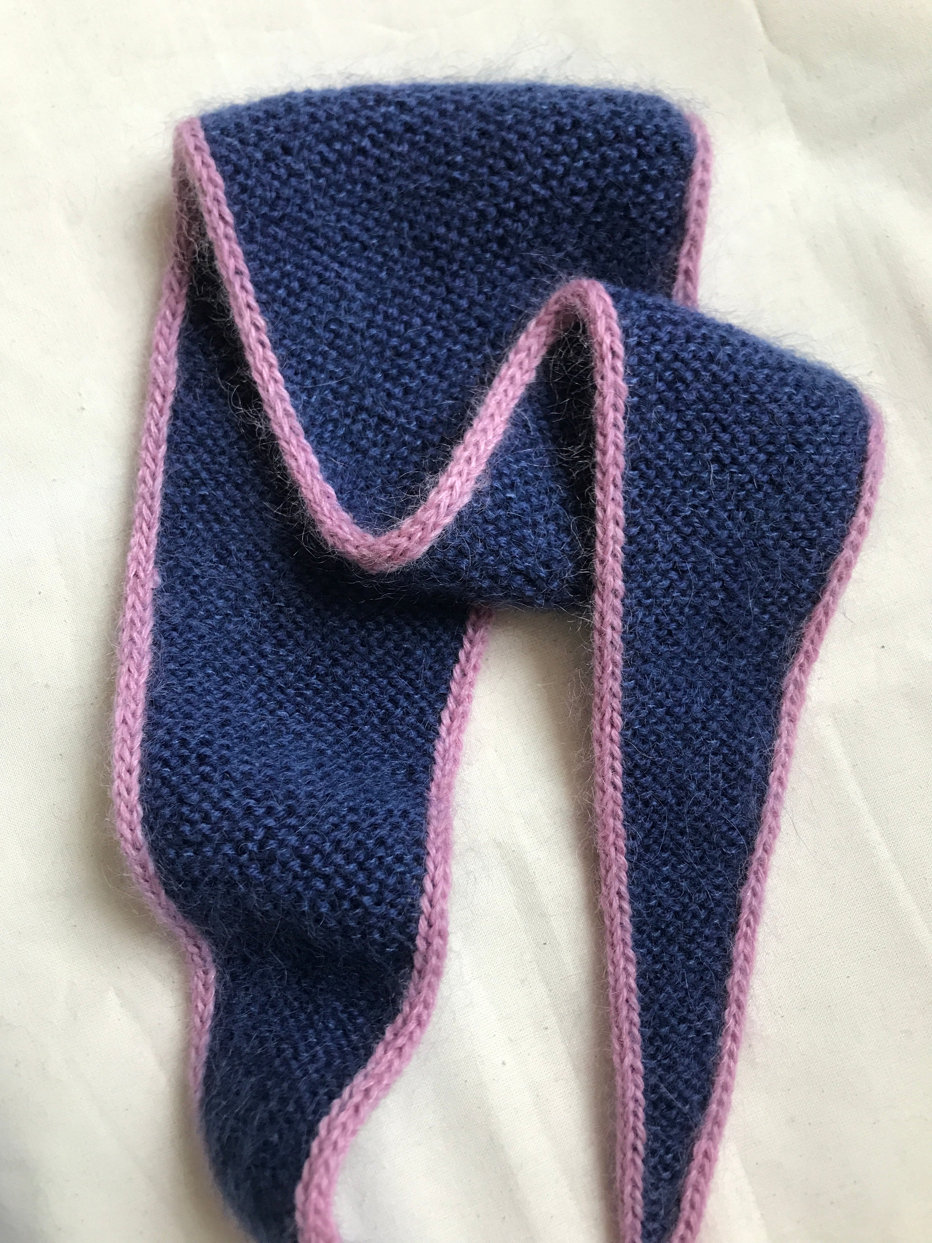 Mohair scarf (Indigo/Peony)