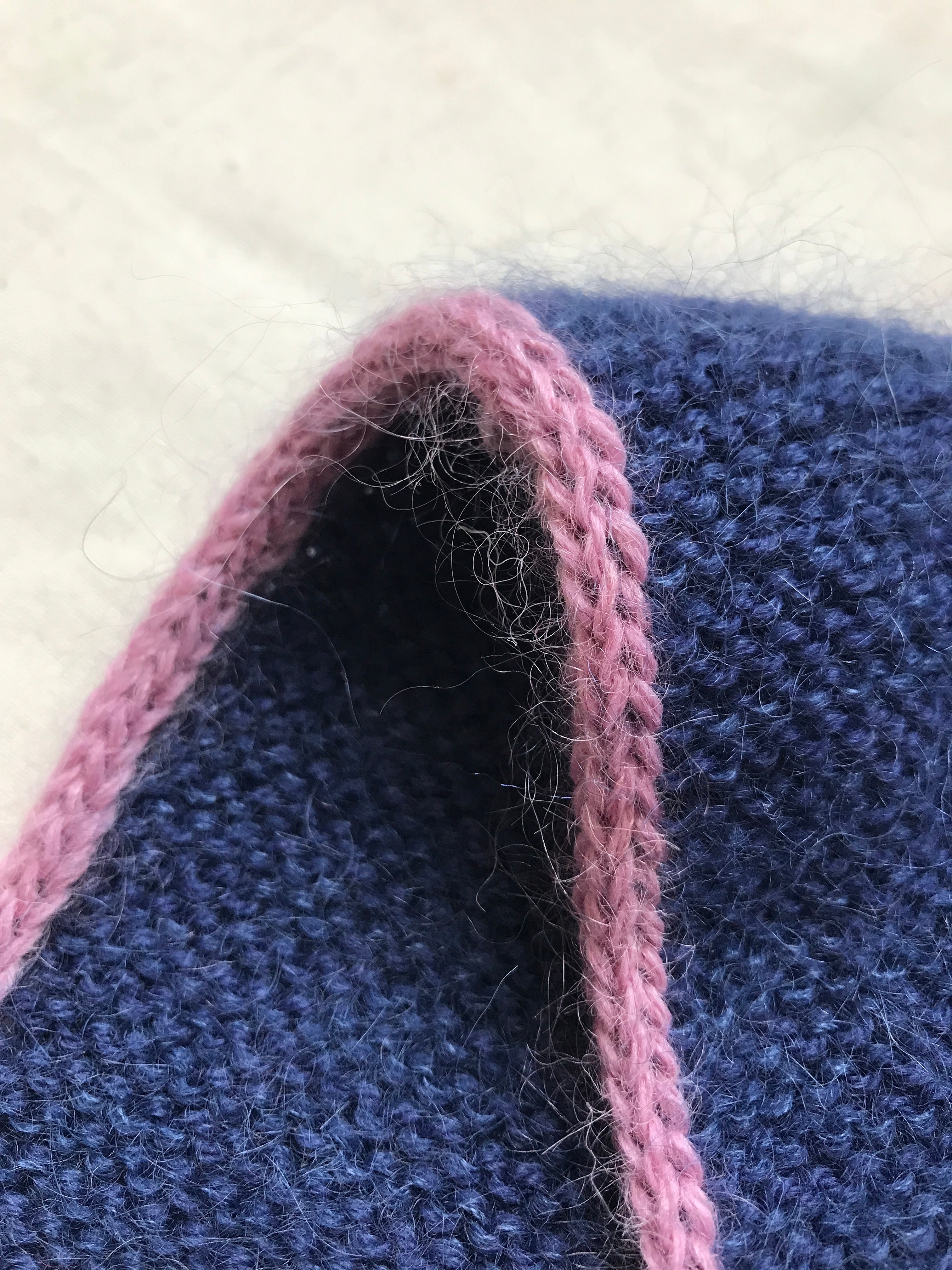 Mohair scarf (Indigo/Peony)