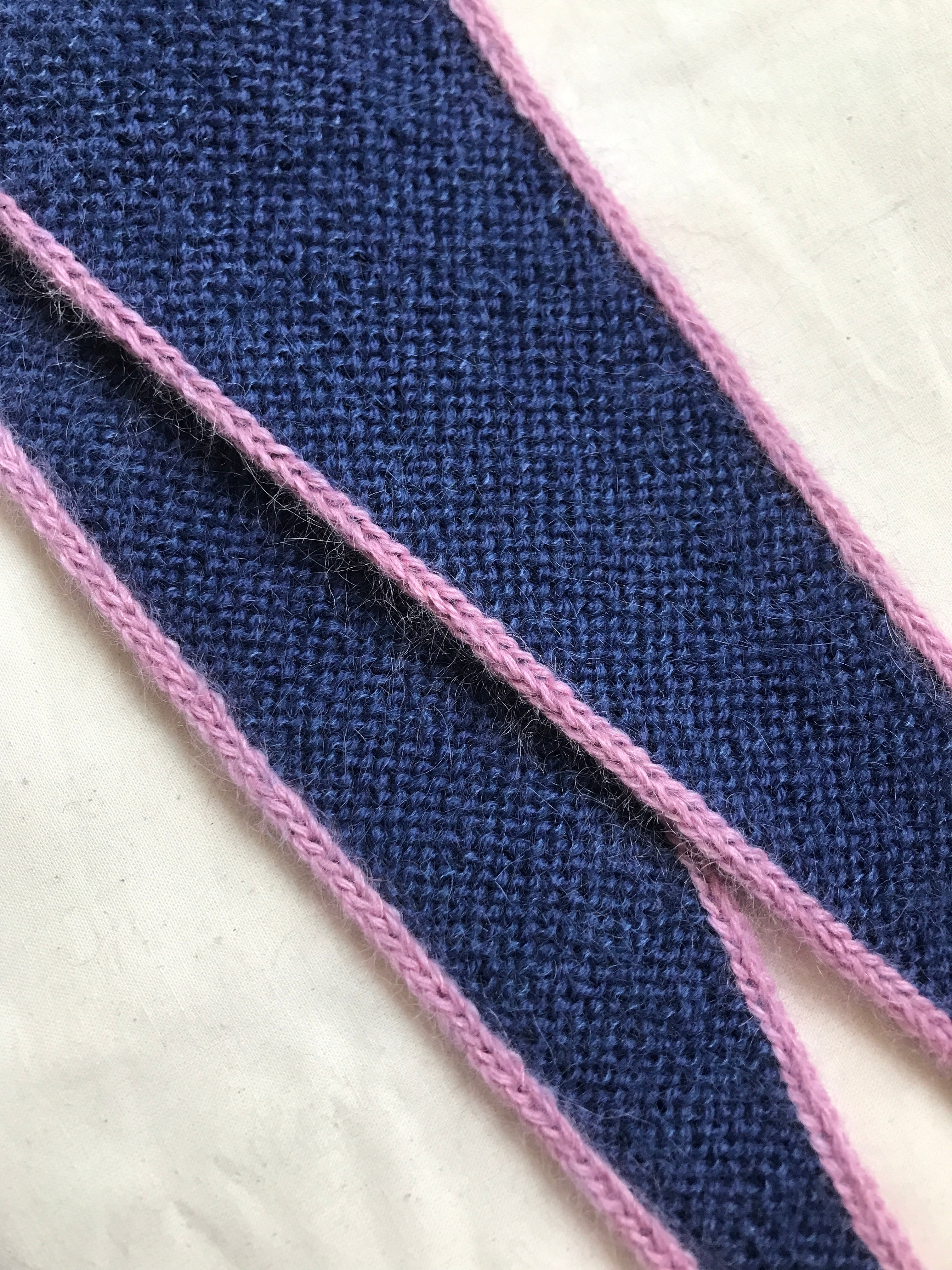 Mohair scarf (Indigo/Peony)