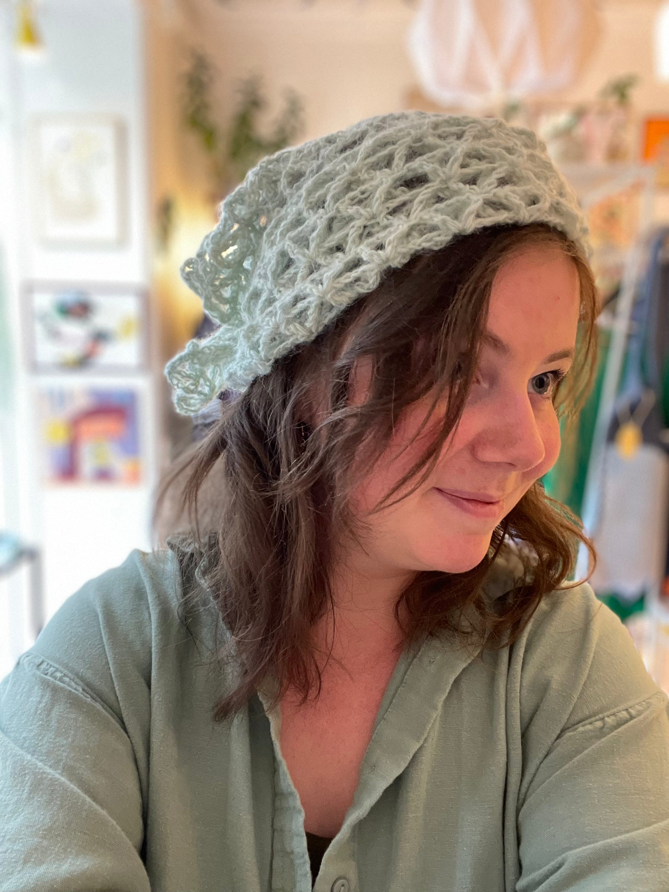 Tørklæde, gul mohair