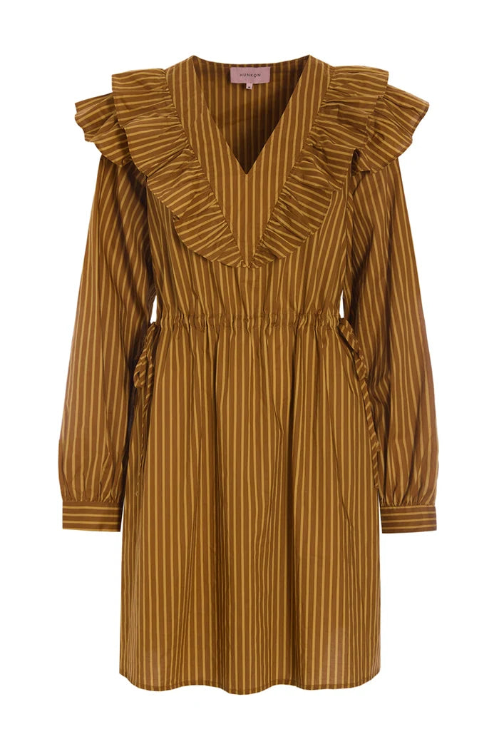Lucinda Dress - Caramel Striped
