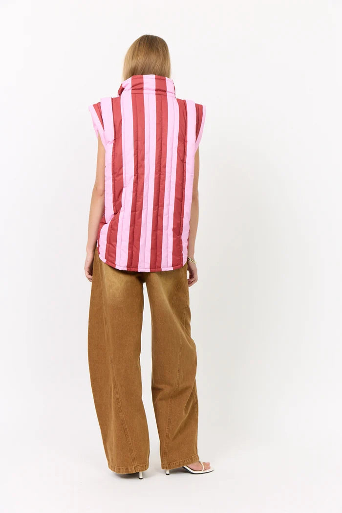 Merle Vest - Red Stripes