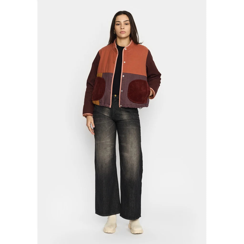 Quilted Patchwork Jacket, Orange