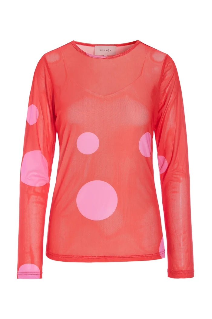 Salem Mesh Blouse - Red