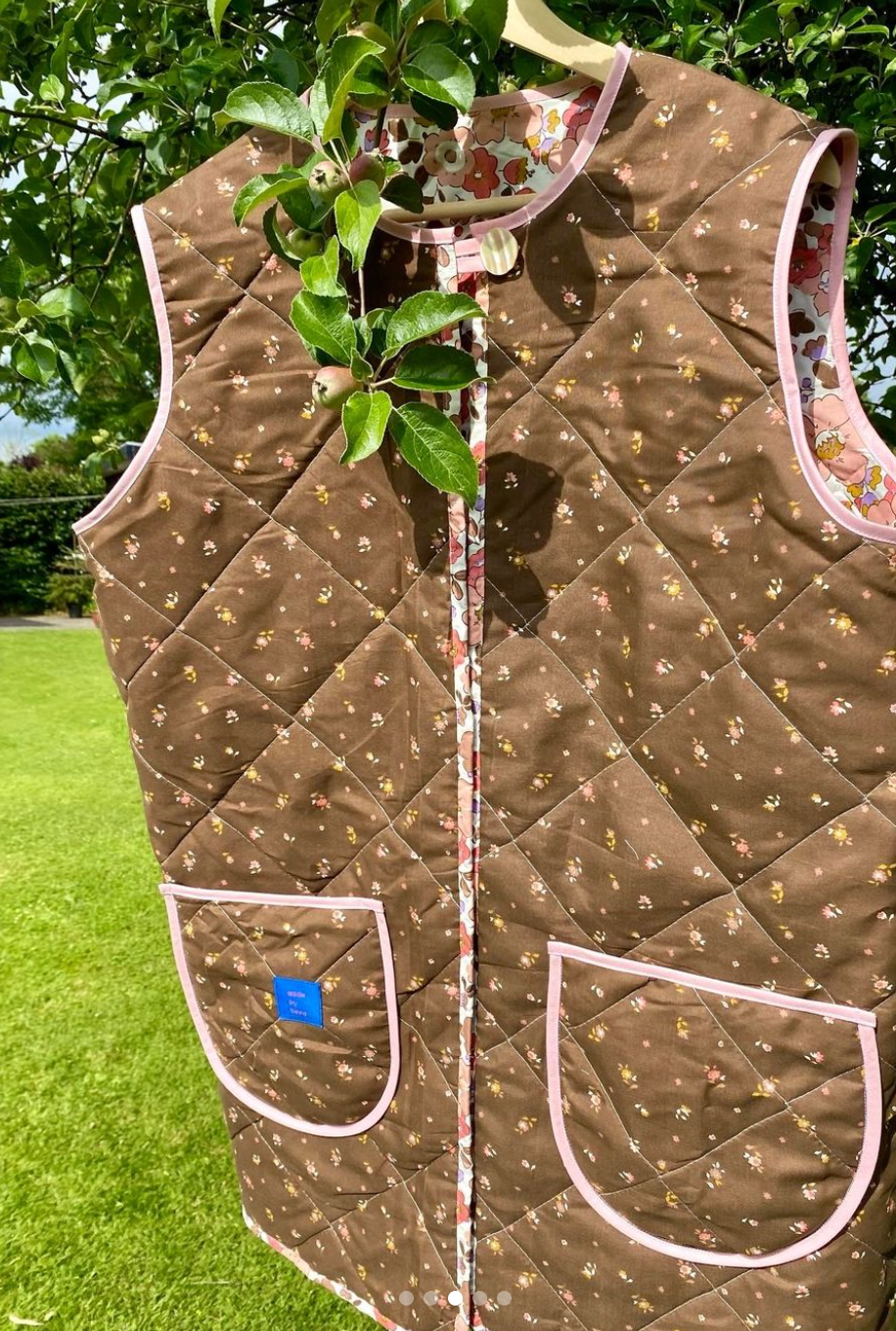 Unika Flower vest - long brun