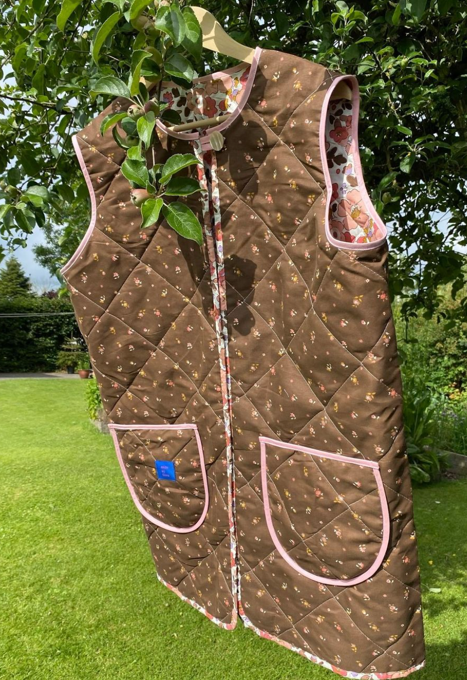 Unika Flower vest - long brun