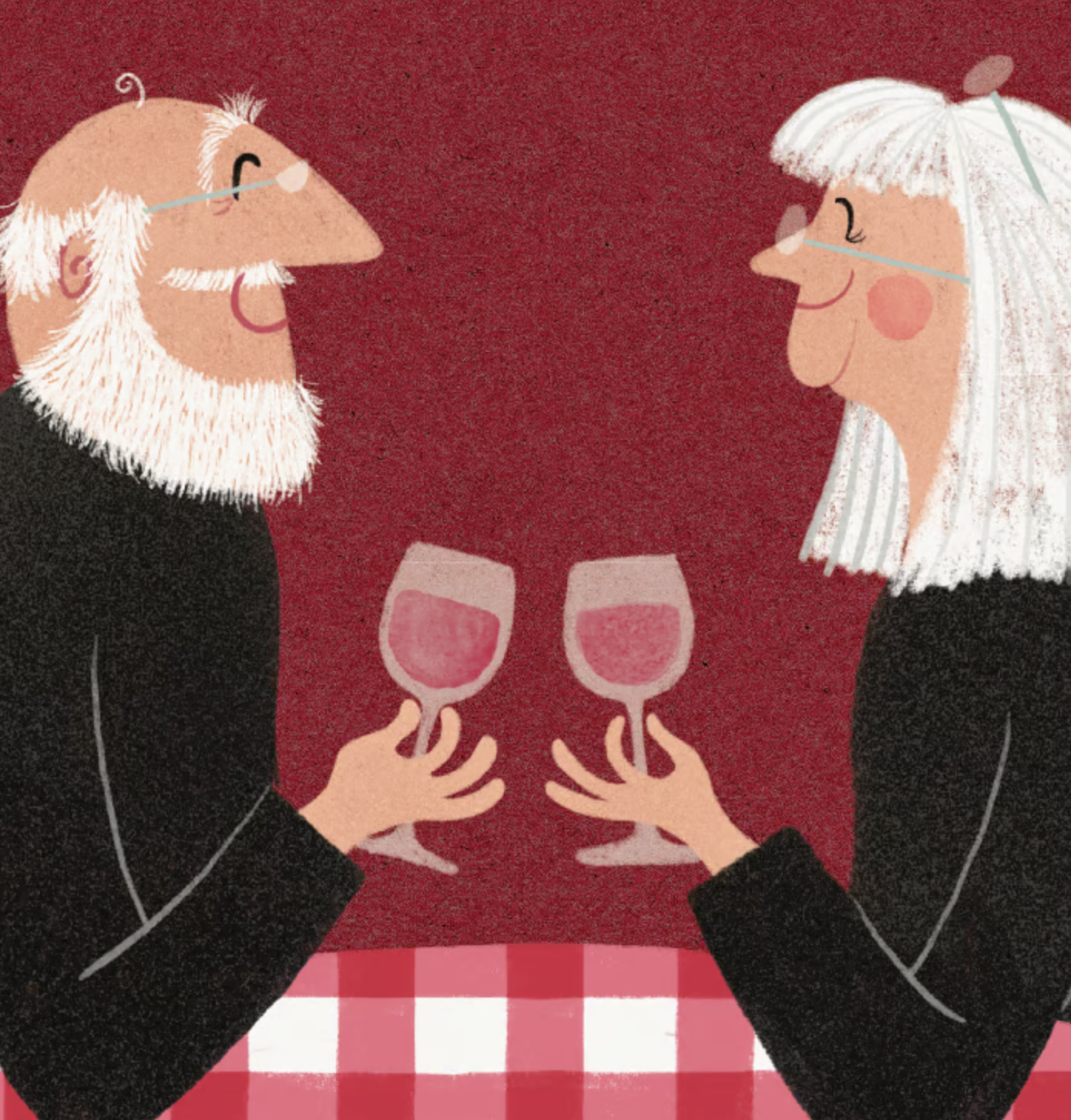 Med ternet dug (Rødvinsskål)