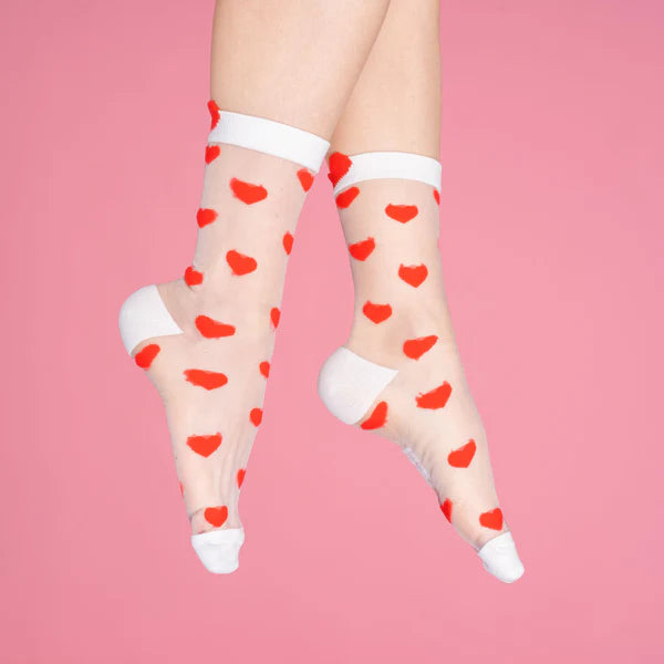 Heart socks, sheer