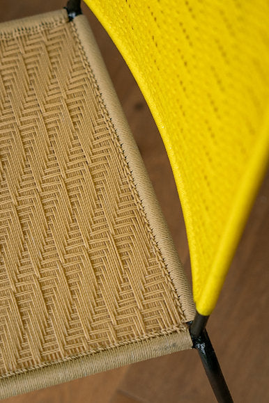 PRE-ORDER Håndflettet spisebordsstol - Gul/sand