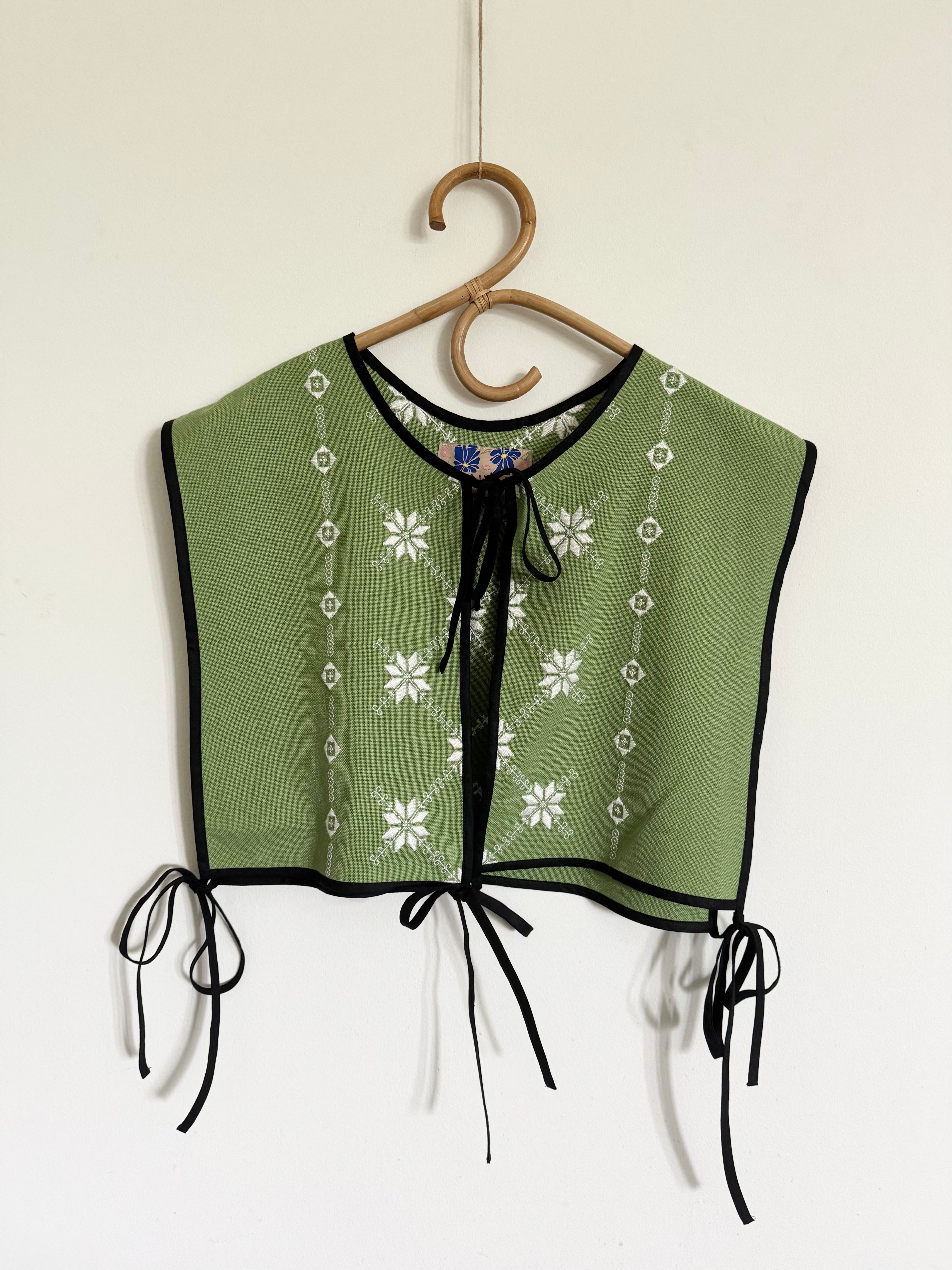 Åben pullover vest, grøn