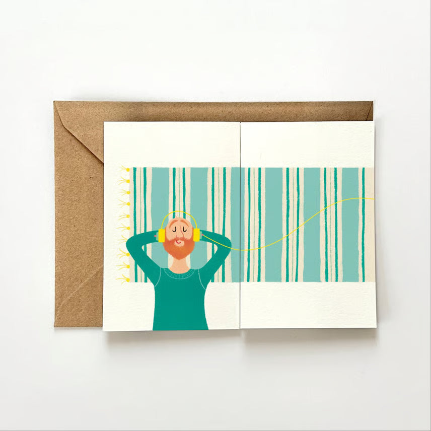 Kunstnerkort A6, Stribet Hjertelyd harmonikakort