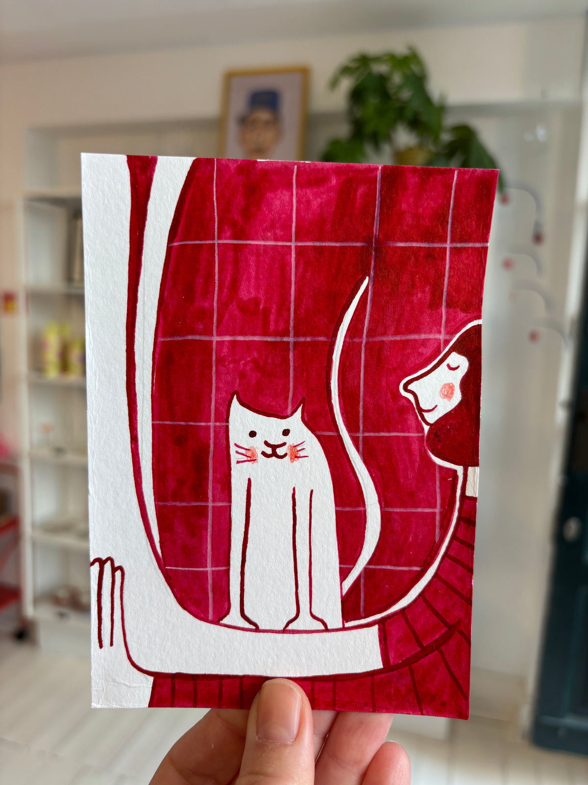 My cat and I - Original tegning A6