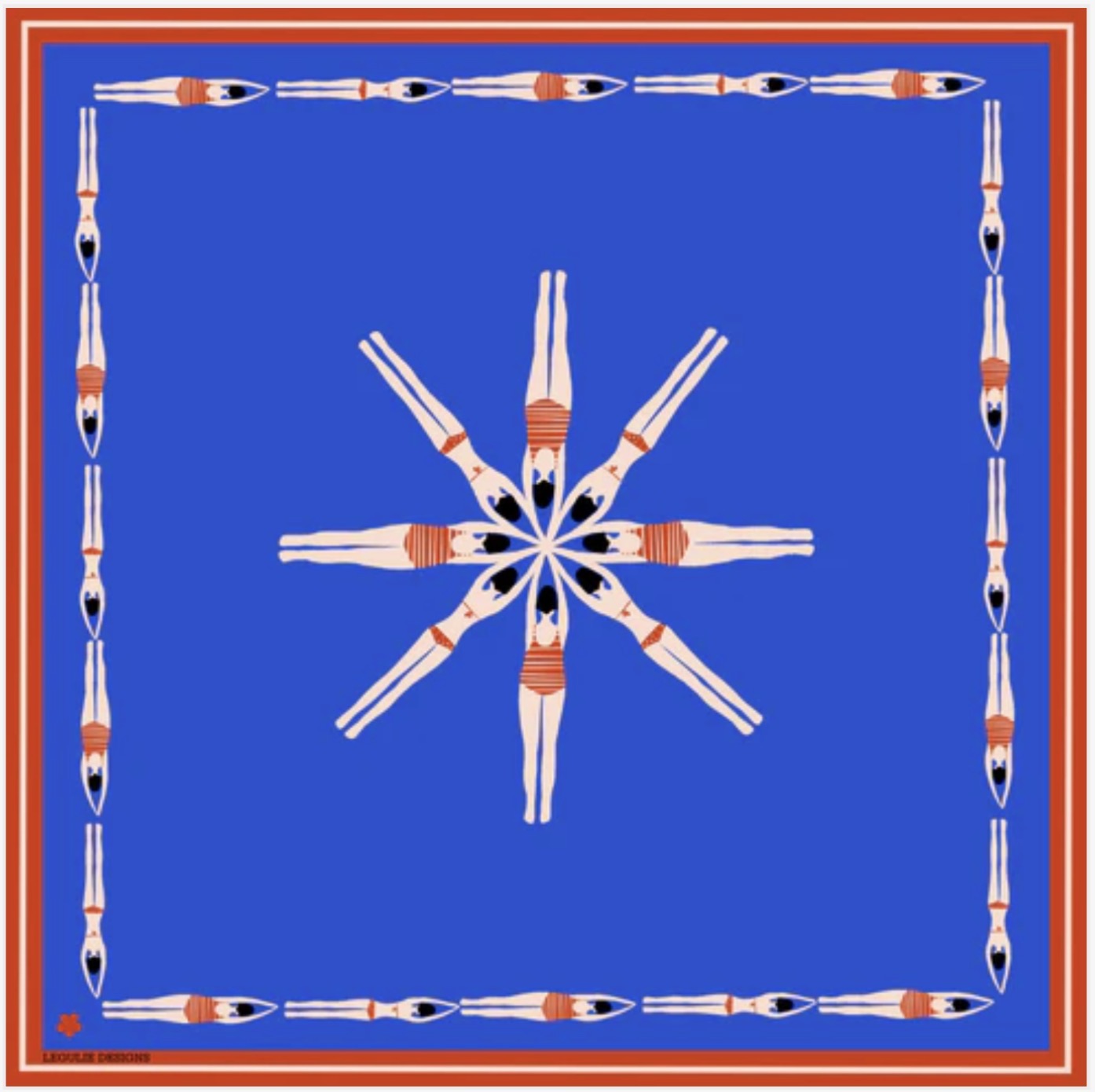 Silketørklæde, Blue Swimmers 50cm