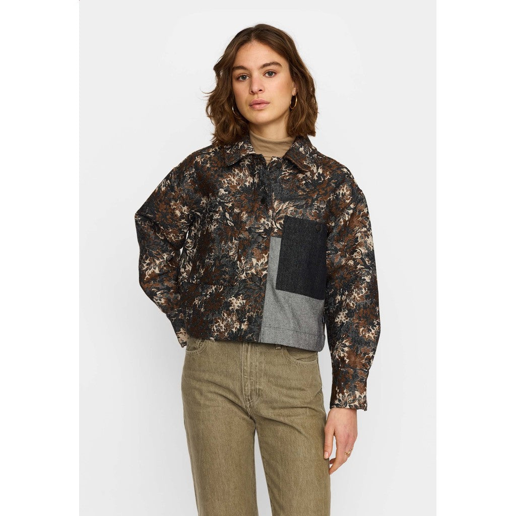 Cropped shirt - Brown/Black