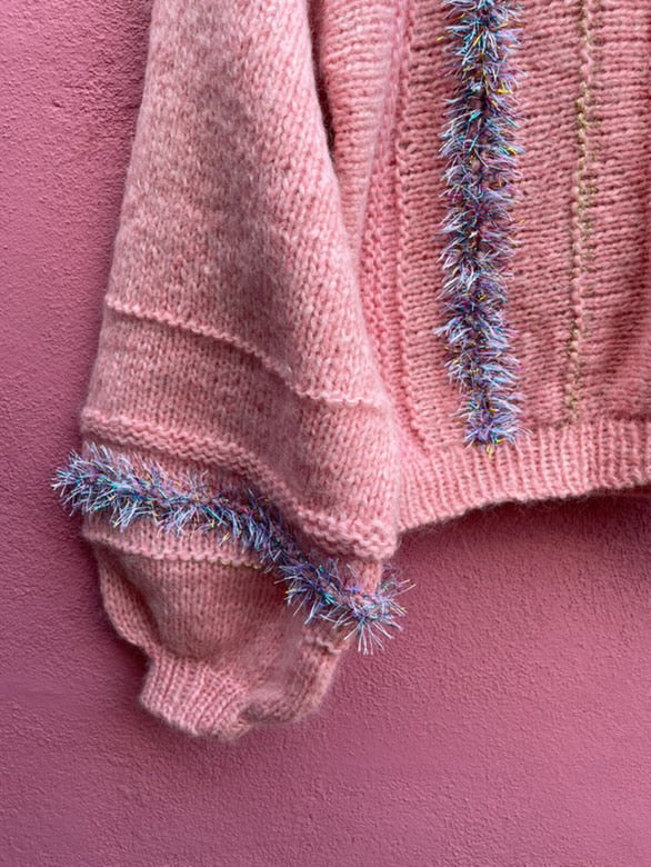 Kontrær-sweater, Lyserød XS-S