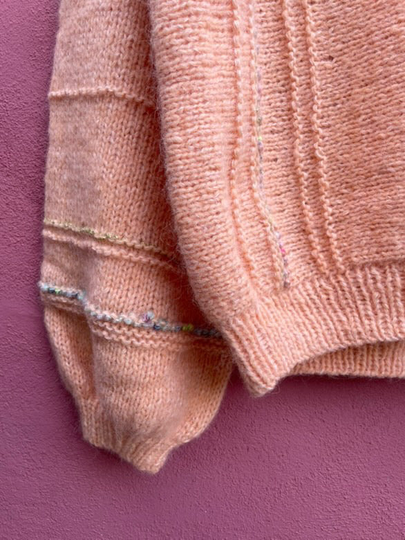 Kontrær-sweater, Rosa XXL