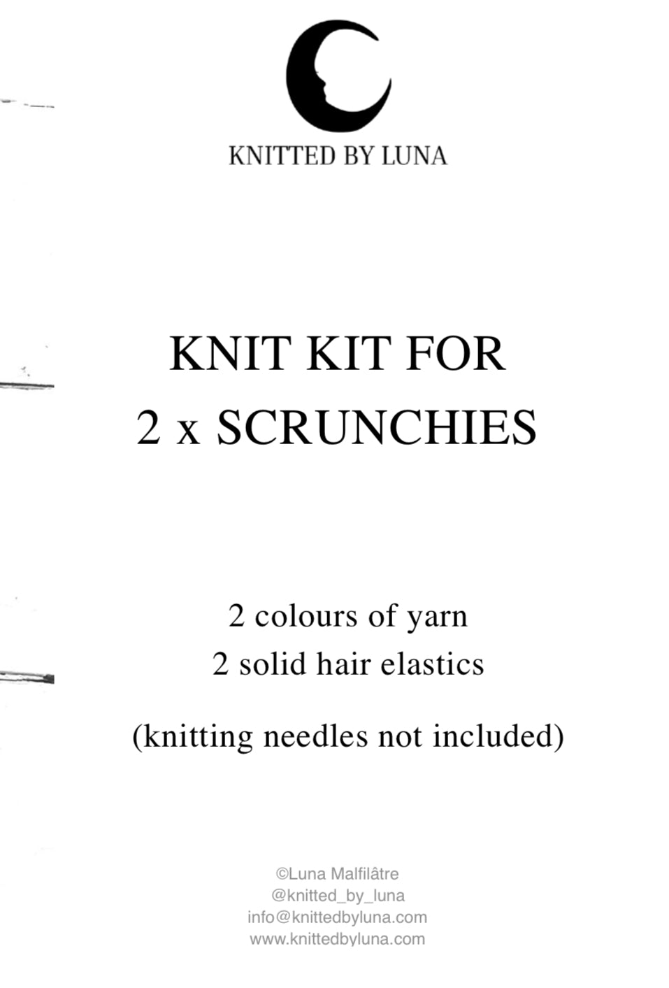 Knit Kit 2xScrunchies - kobolt/blå/grøn