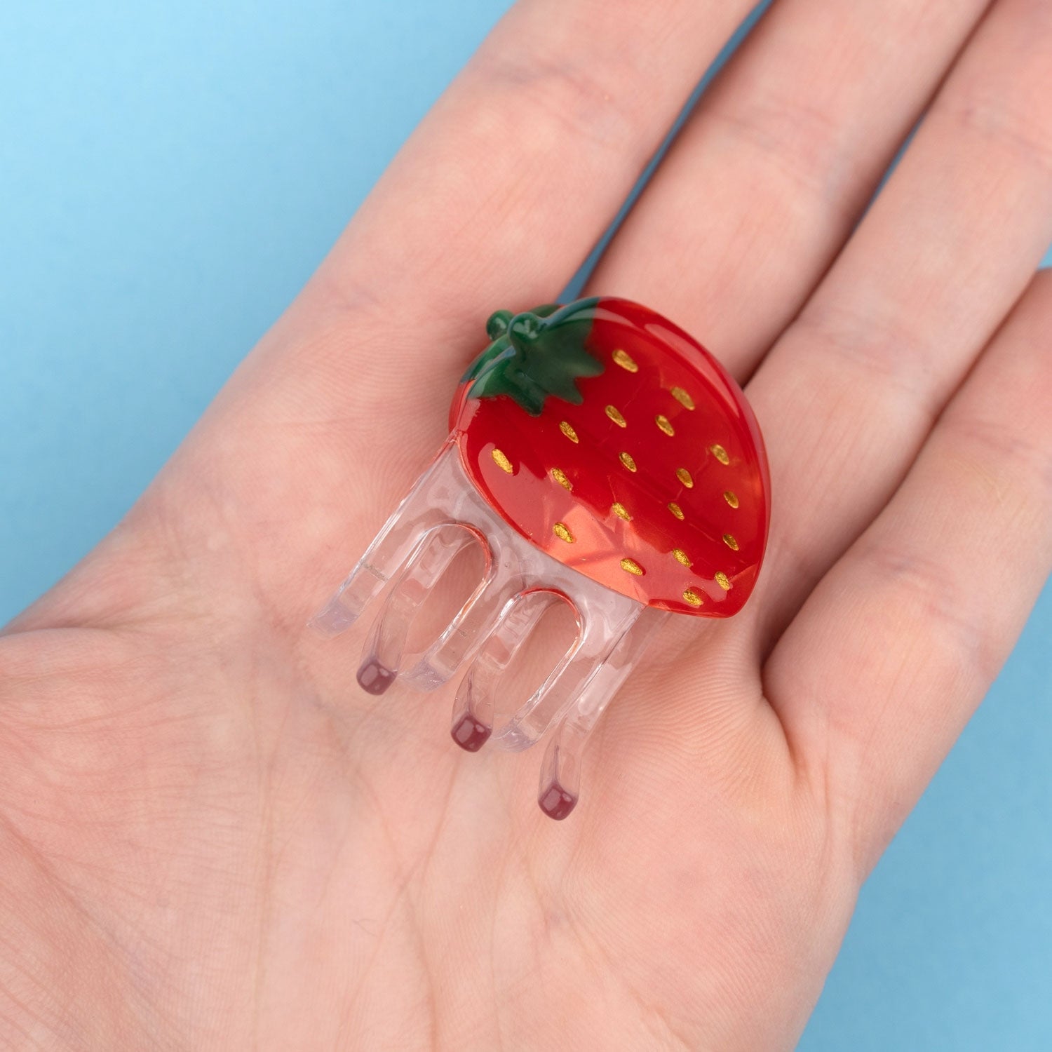 Mini Jordbær Hårklemme