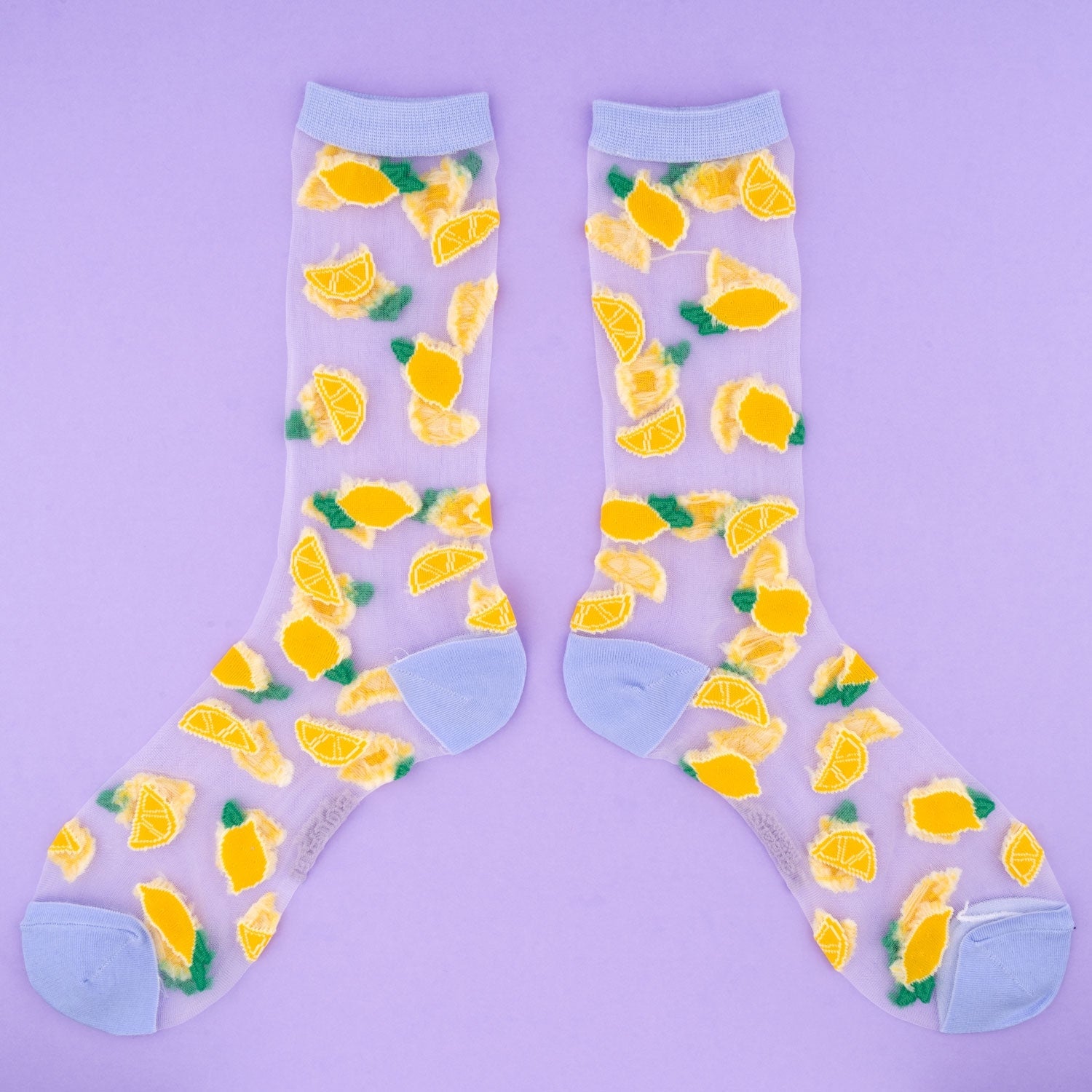 Lemon socks, sheer
