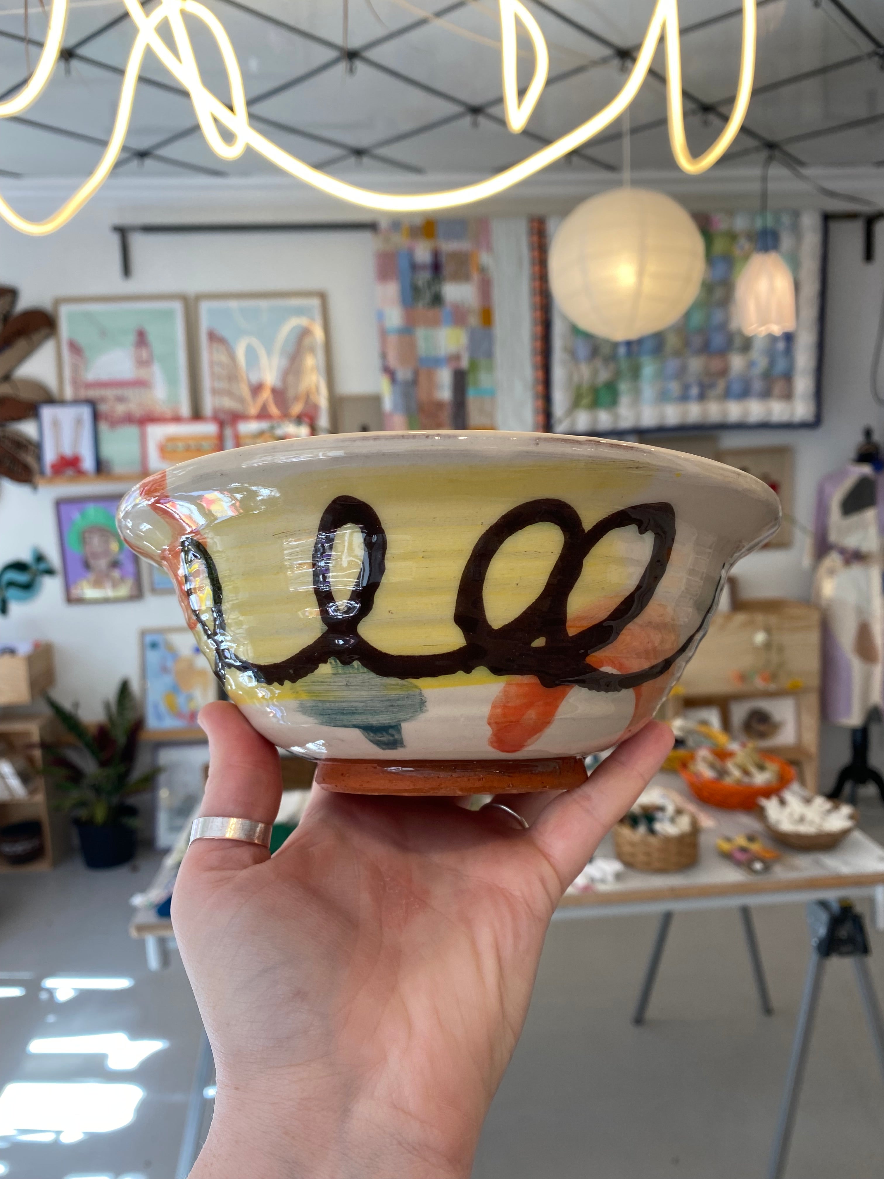 Abstrakt serverings-skål M 2