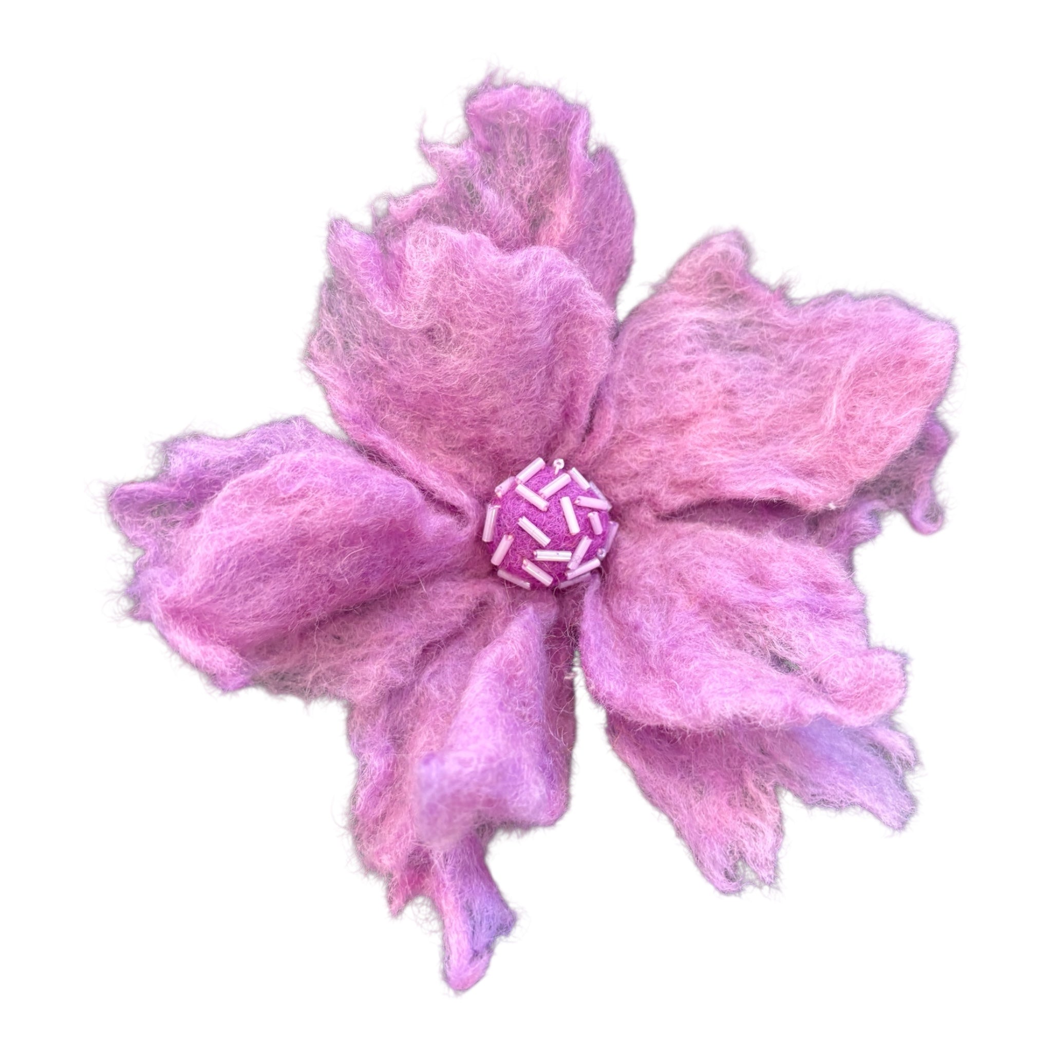 Unika broche filtet lilla blomst