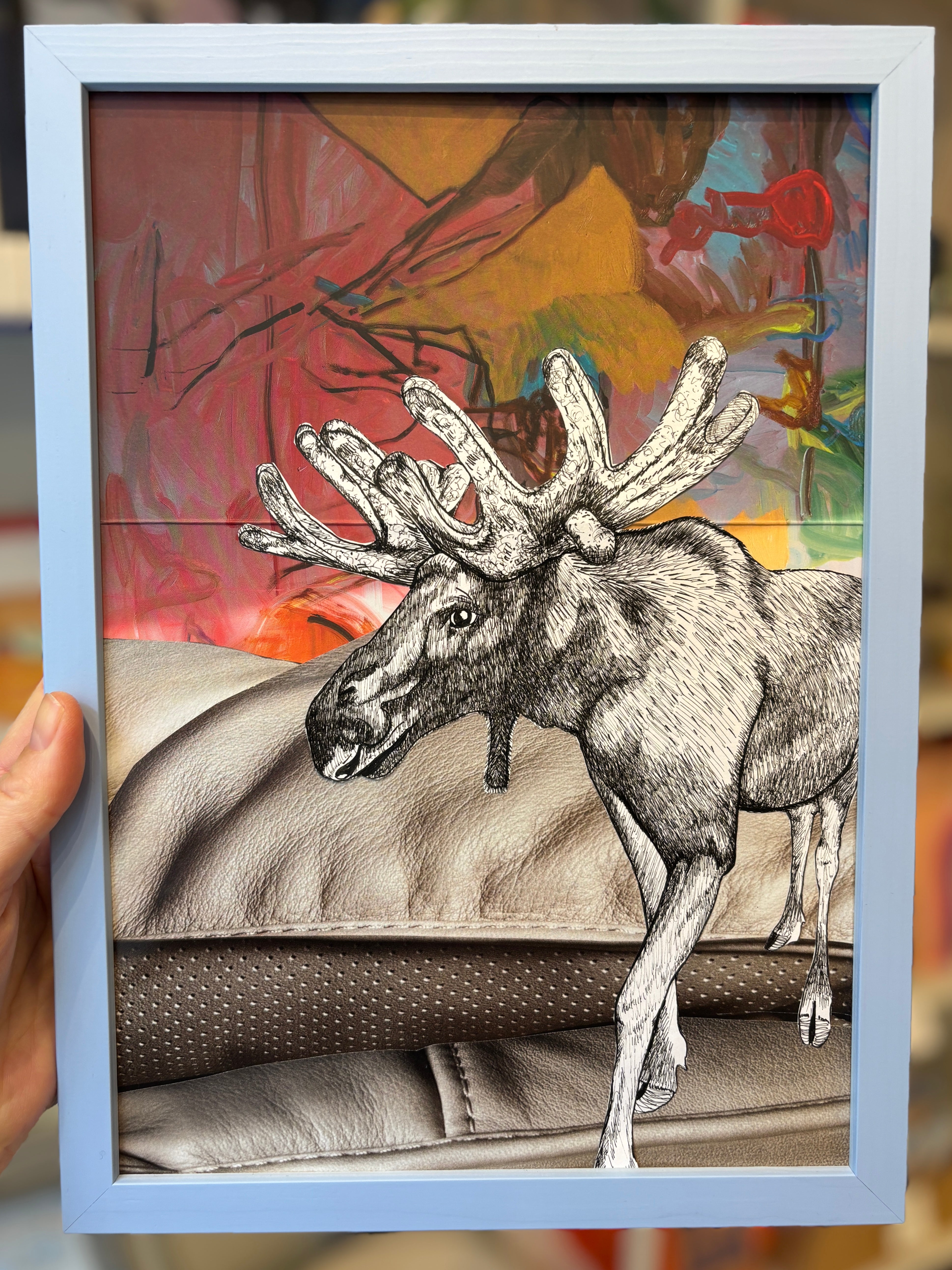 Moose on the loose - original - indrammet