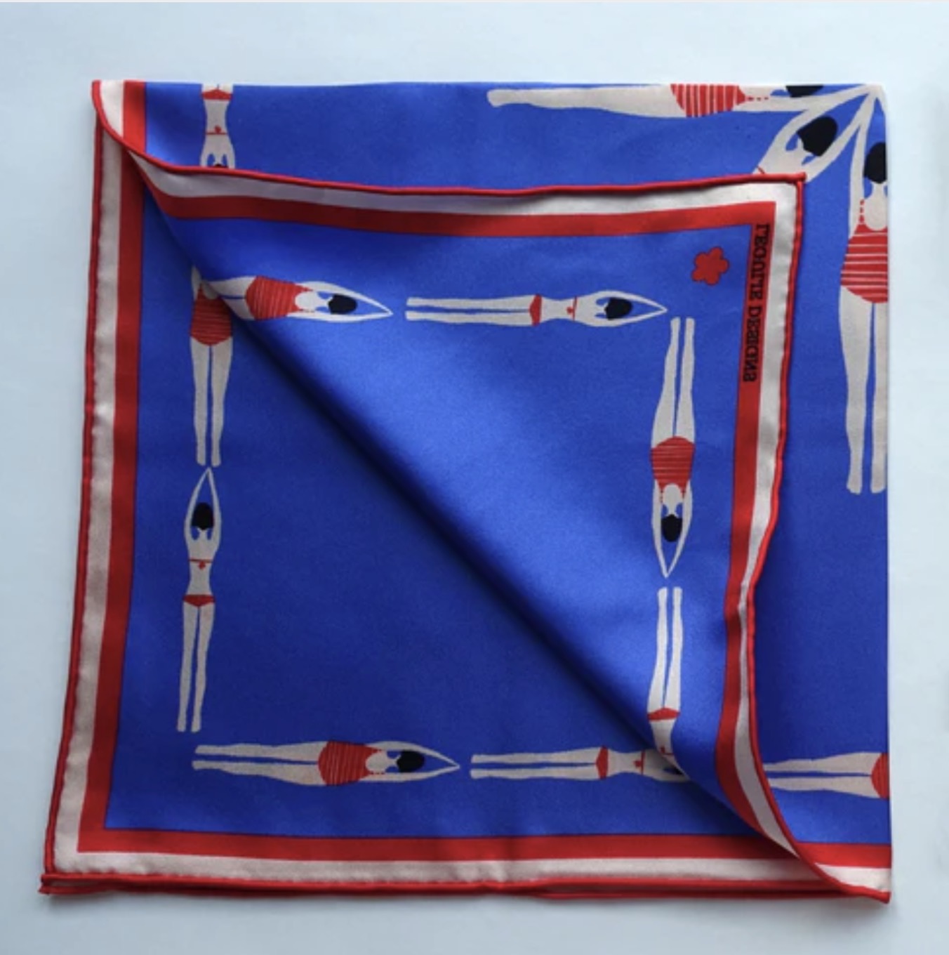 Silketørklæde, Blue Swimmers 50cm