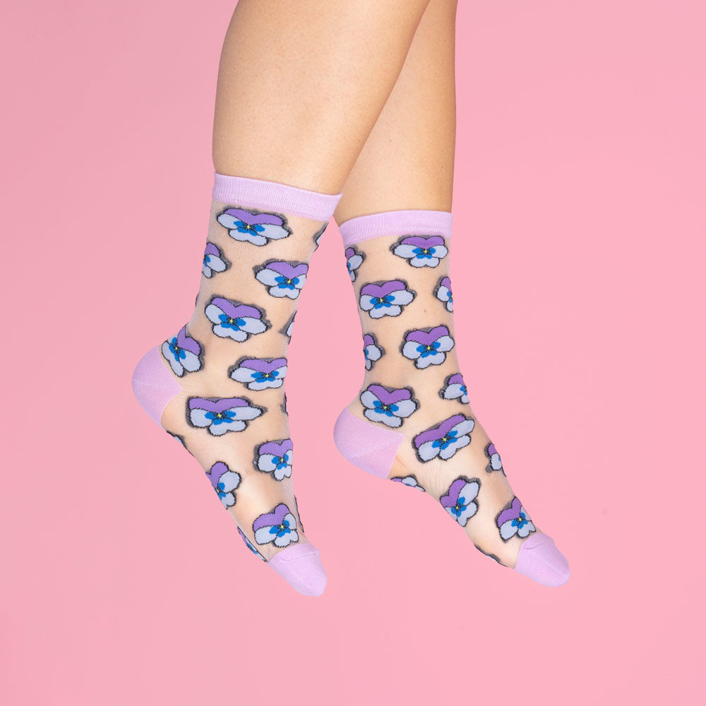 Stedmoderblomst socks, sheer