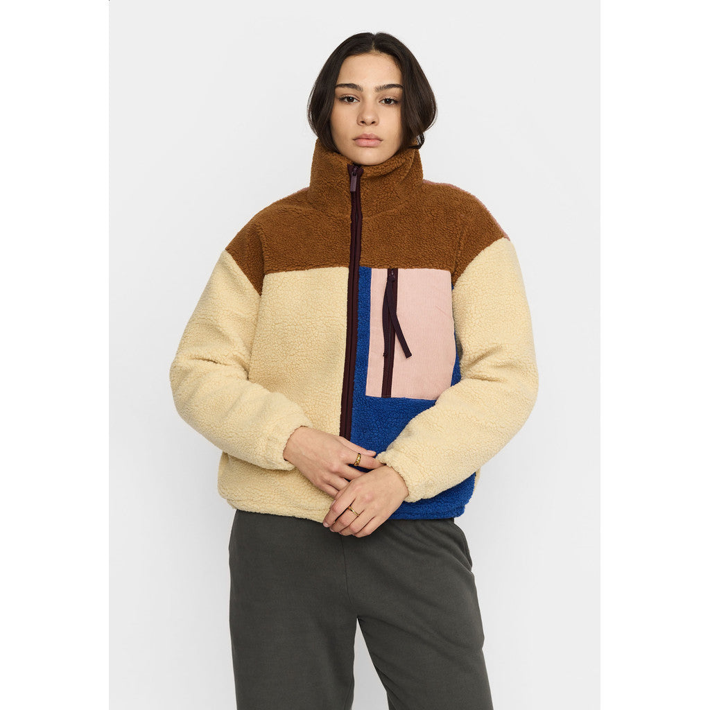 Teddy block jacket, Light brown
