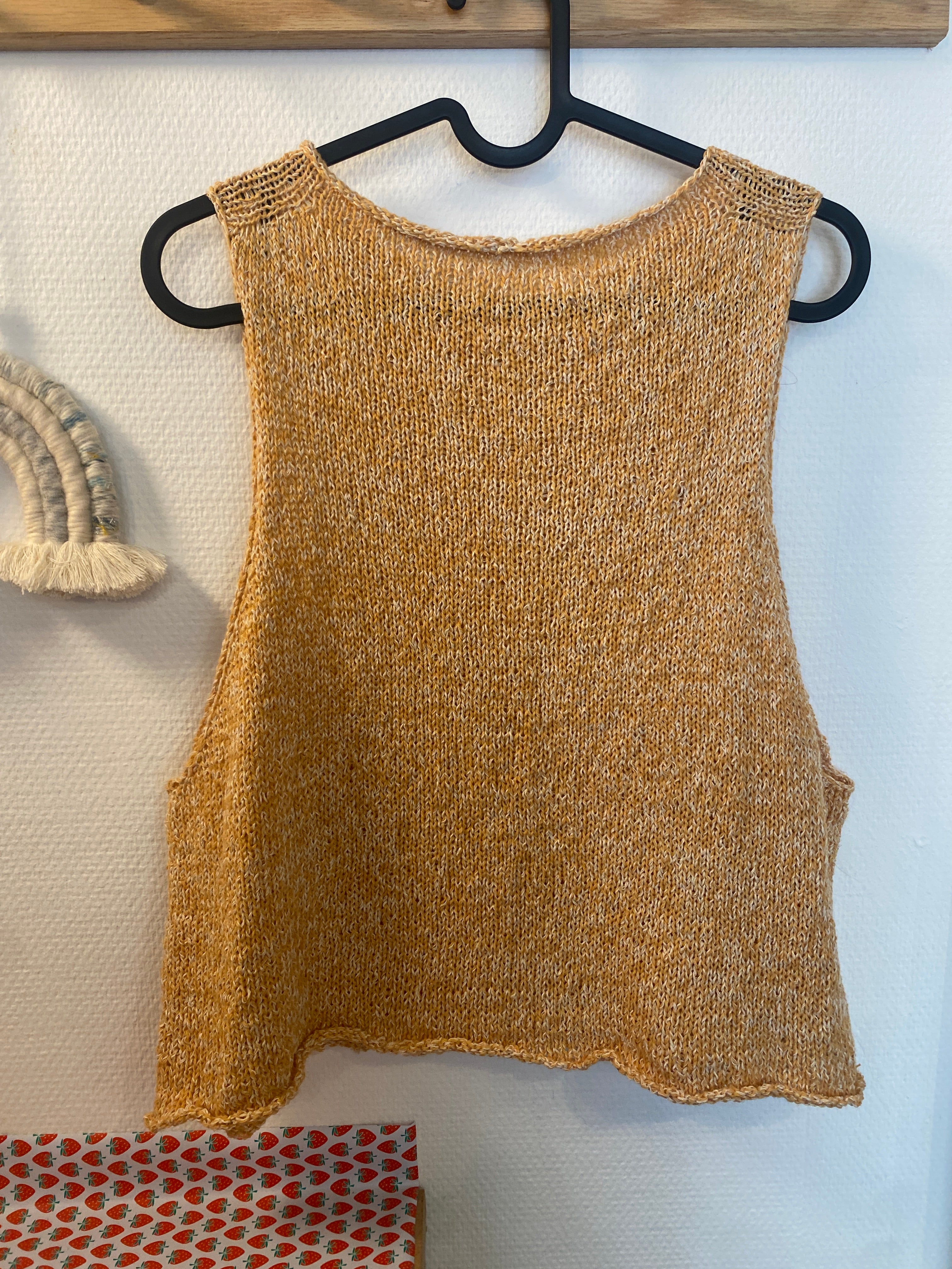 Handknit yellow top