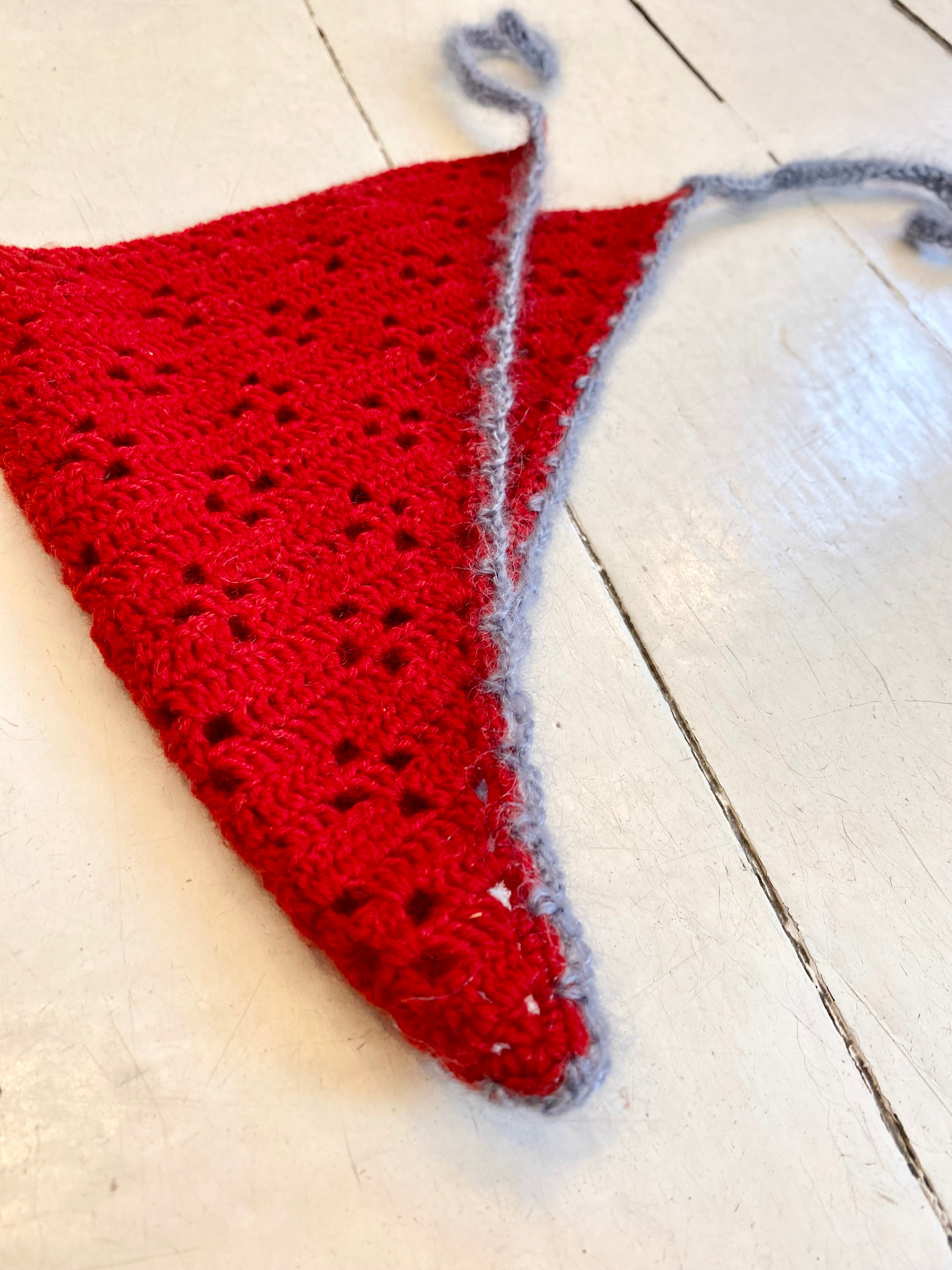Bandana nr. 4 (rød/mohair)
