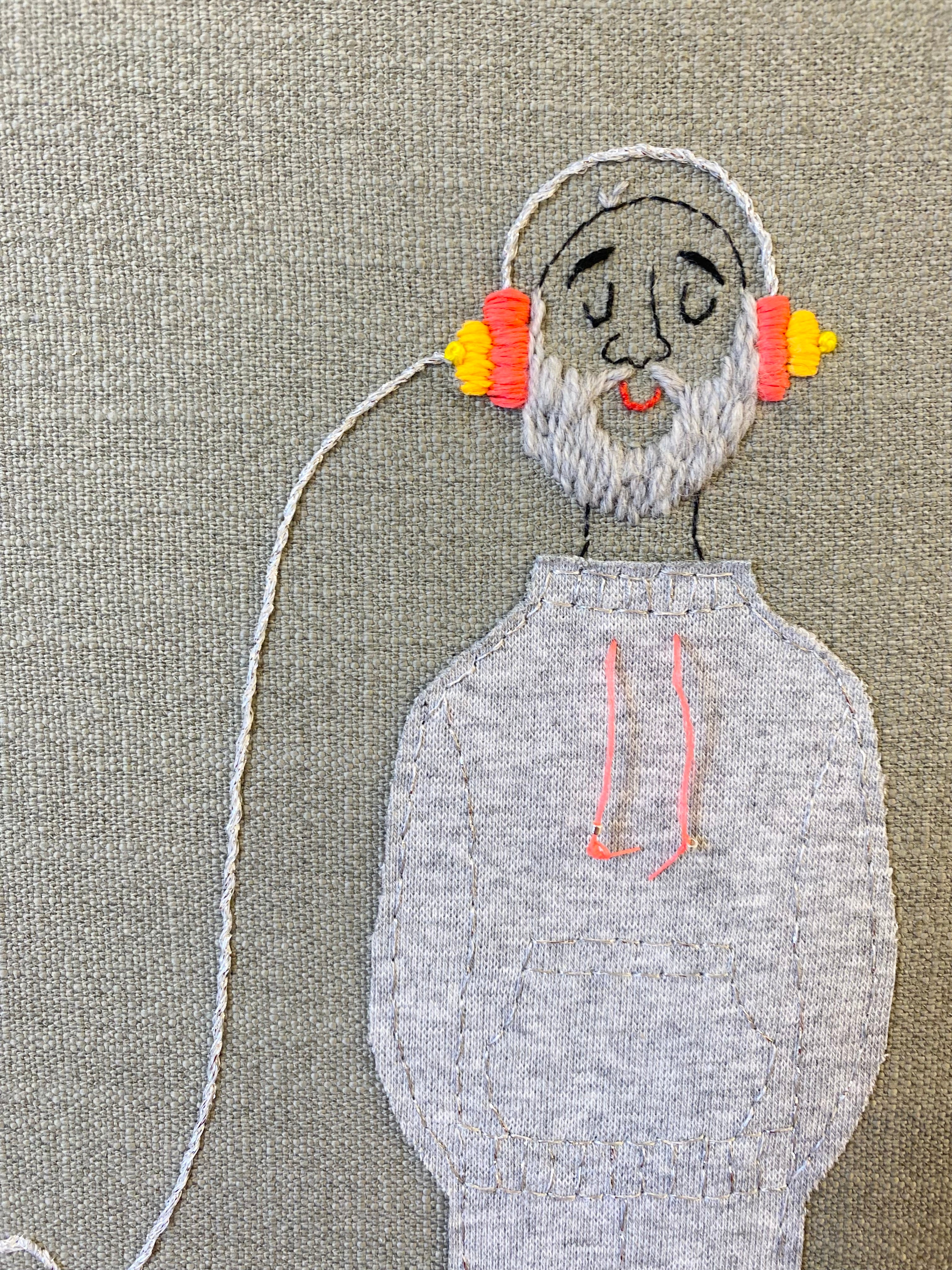 A3 framed Embroidery - Efterårslyd sølv