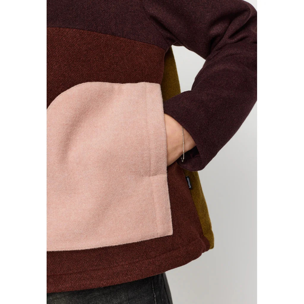 Block Jacket, Burgundy