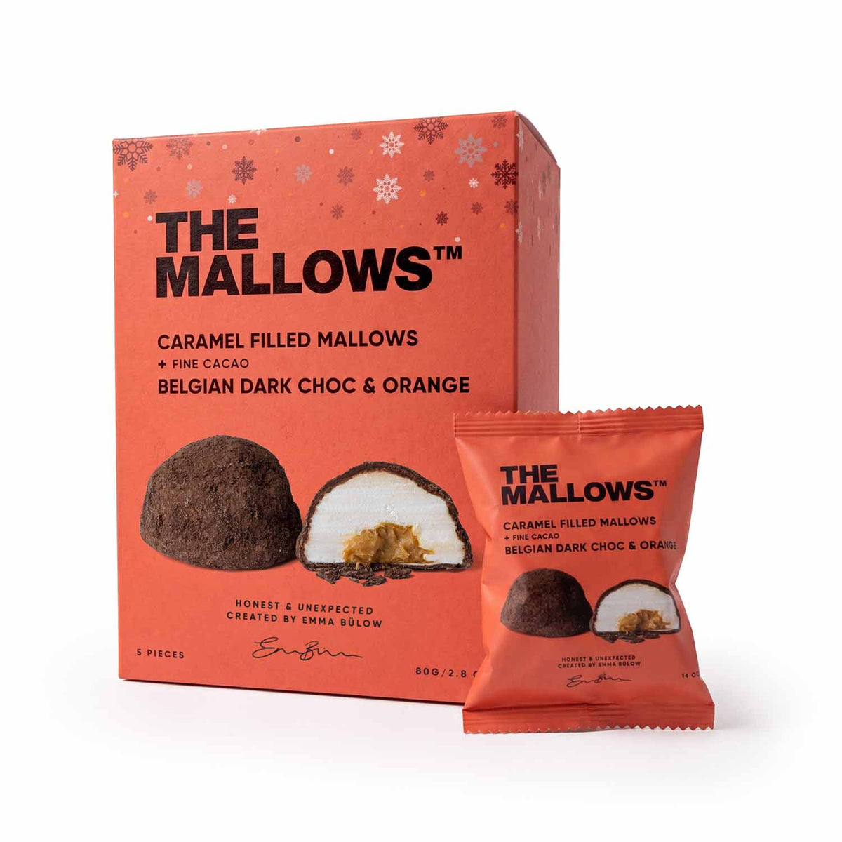 The Mallows Box - Caramel filled with dark chocolate and orange. 5 stk