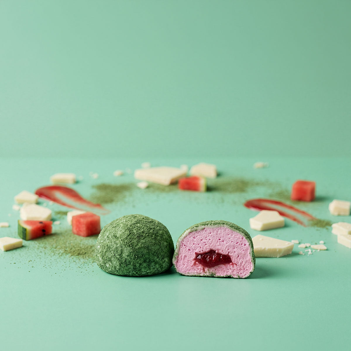 The Mallows Box - Strawberry filled with belgian chocolate and watermelon. 5 stk