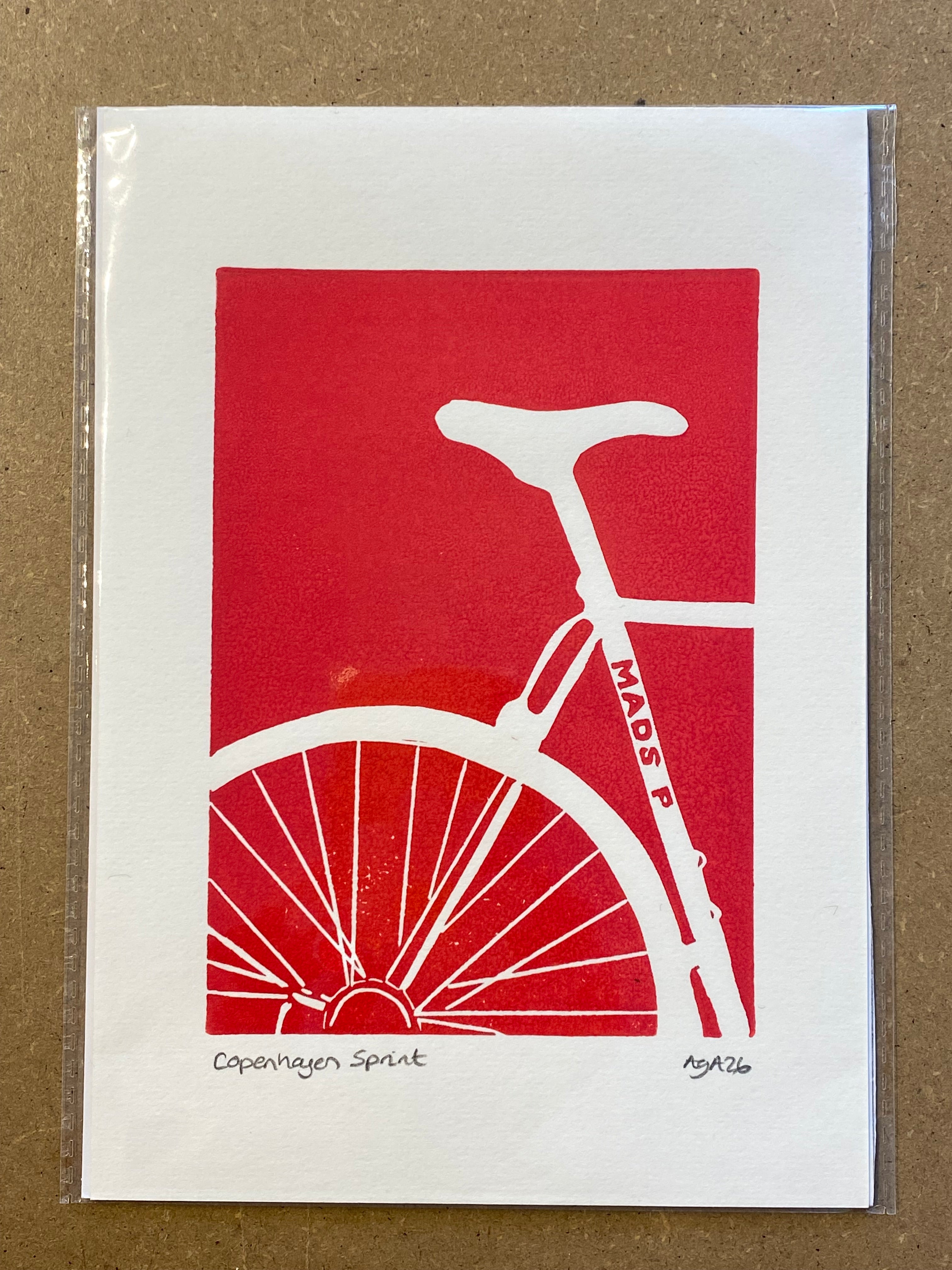 Copenhagen sprint print, rød A5