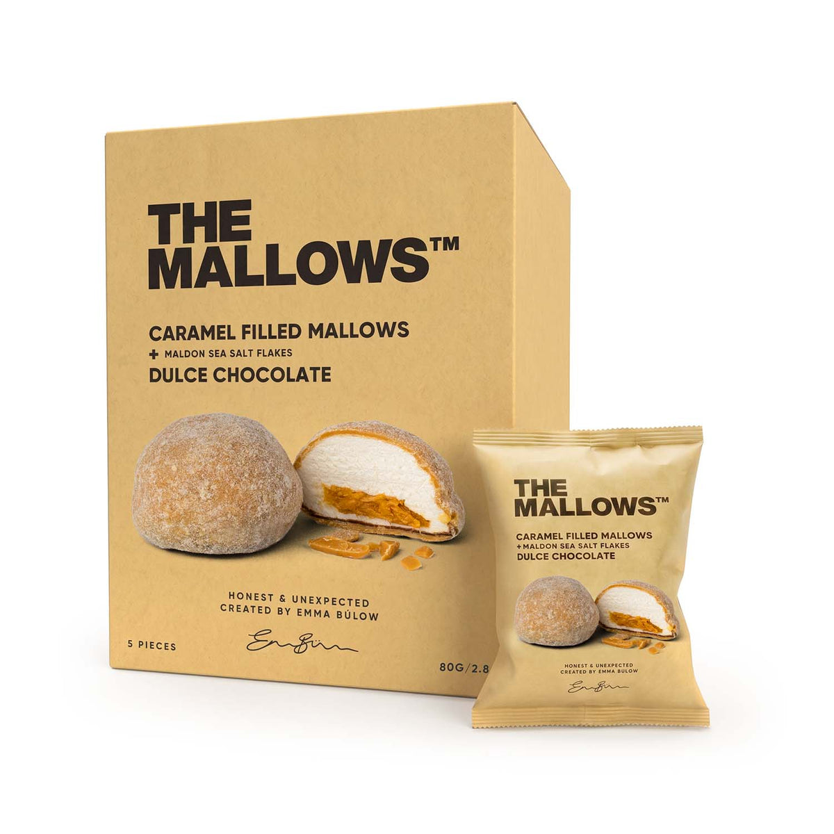The Mallows Box - Caramel filled with dulce chocolate. 5 stk.