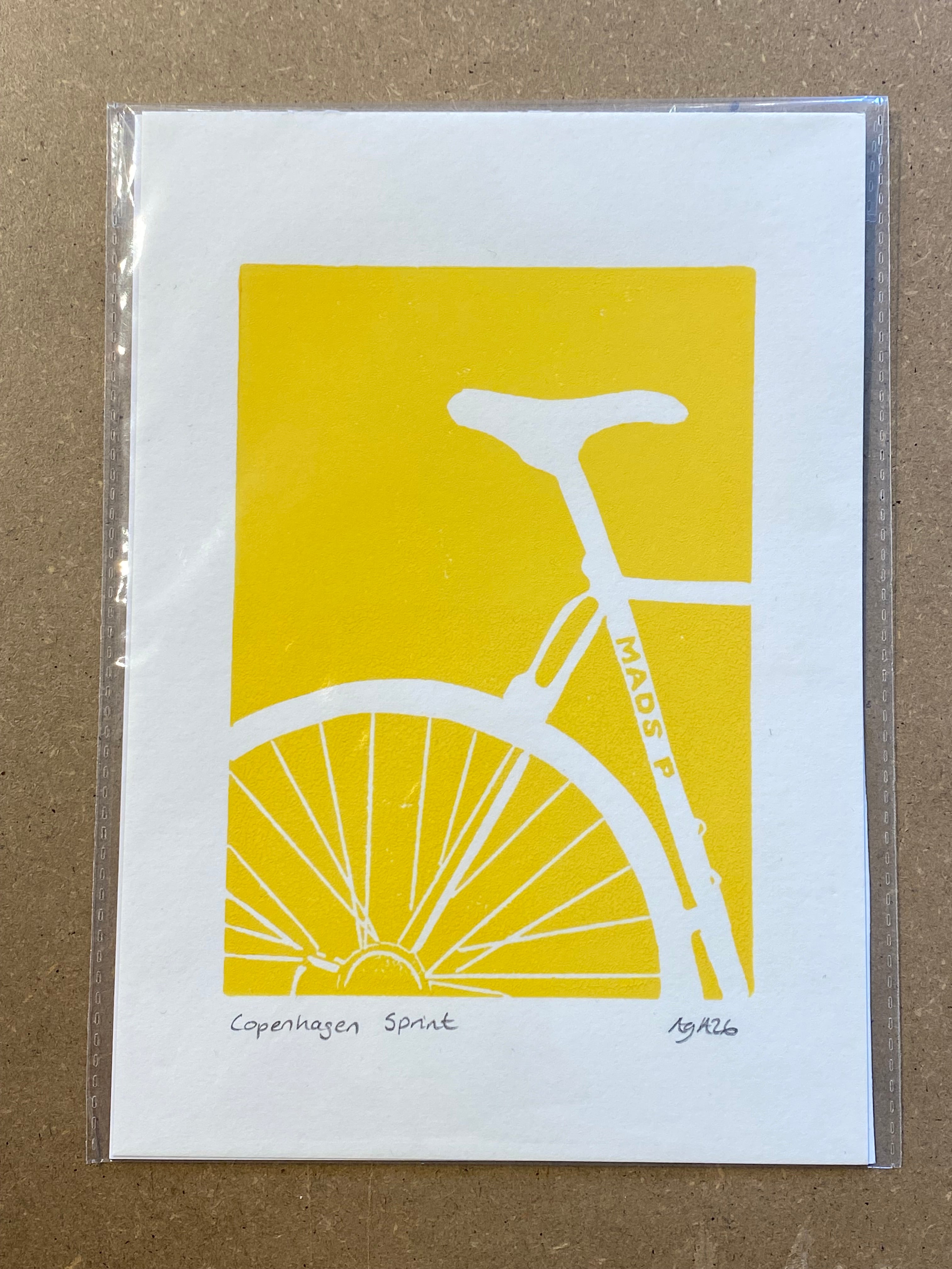 Copenhagen sprint print, gul A5