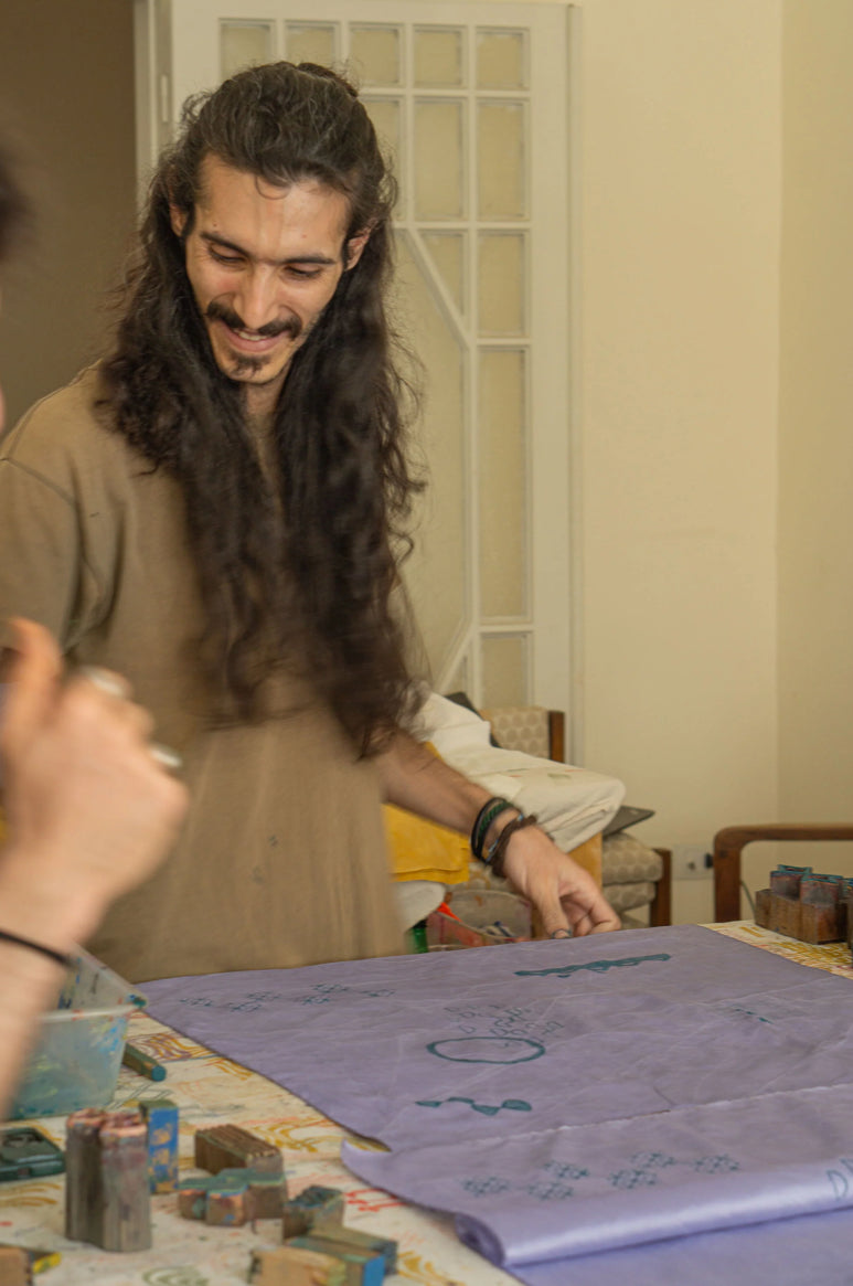 Solbrilleetui med syrisk blokprint