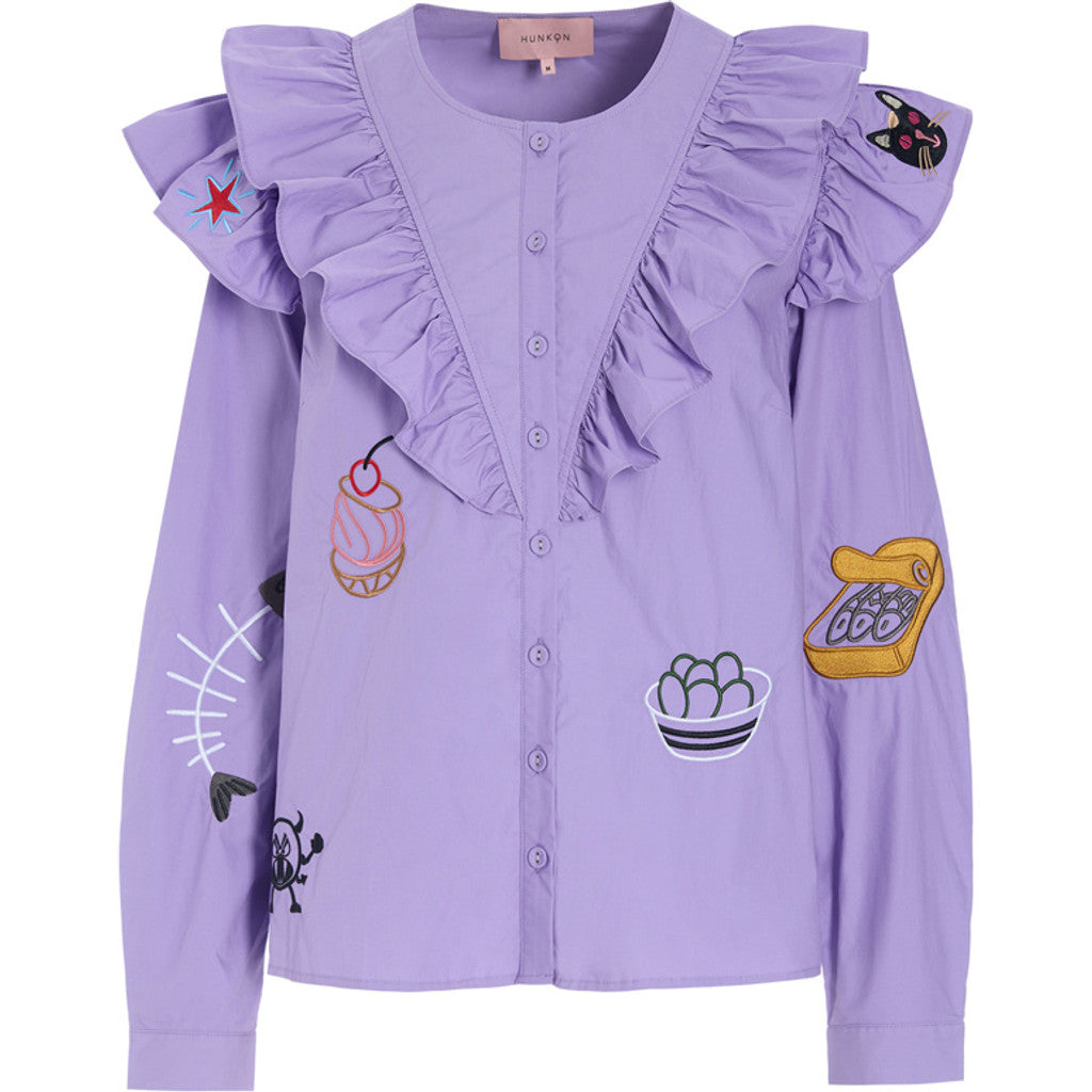 Nola Ruffle Shirt - Lavender