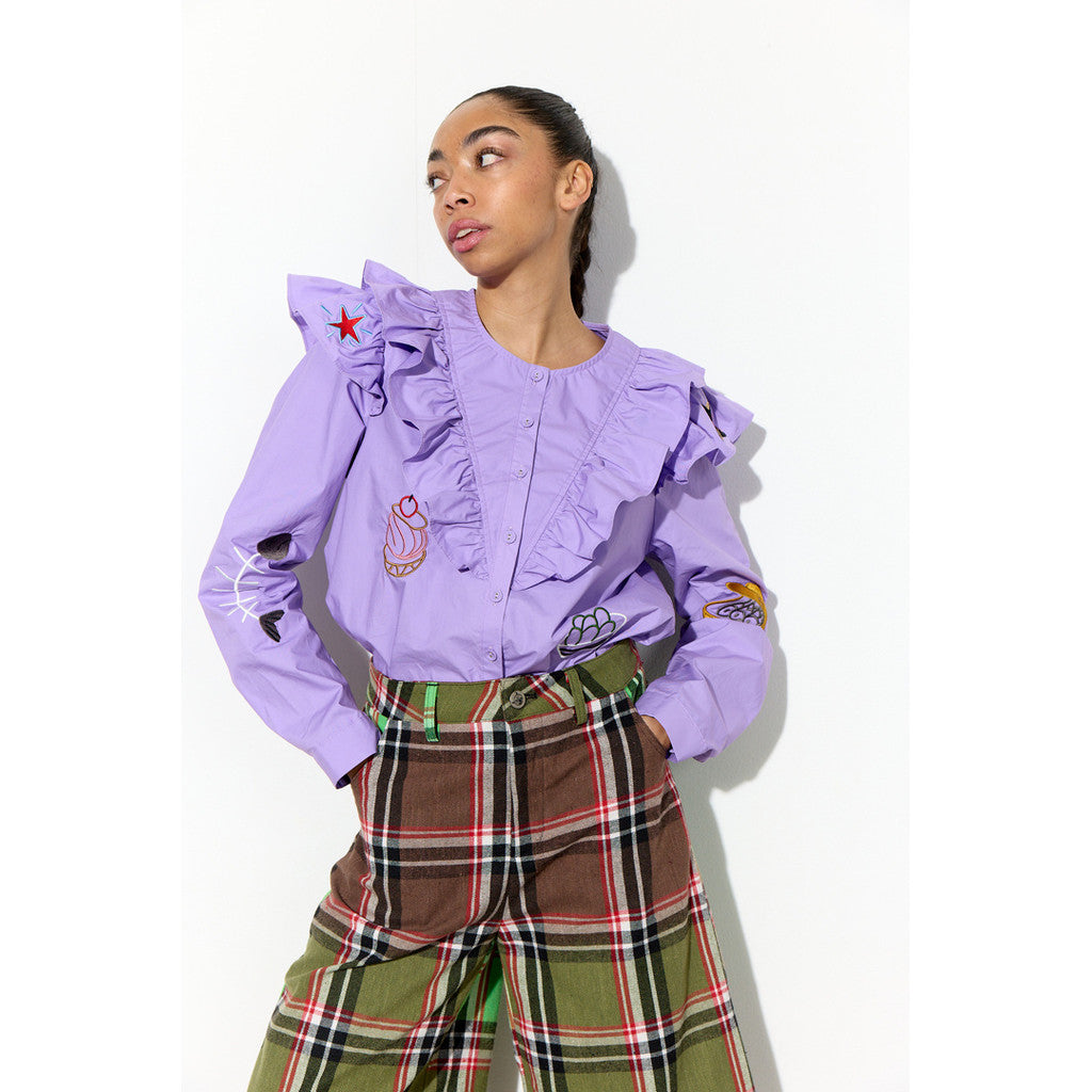 Nola Ruffle Shirt - Lavender